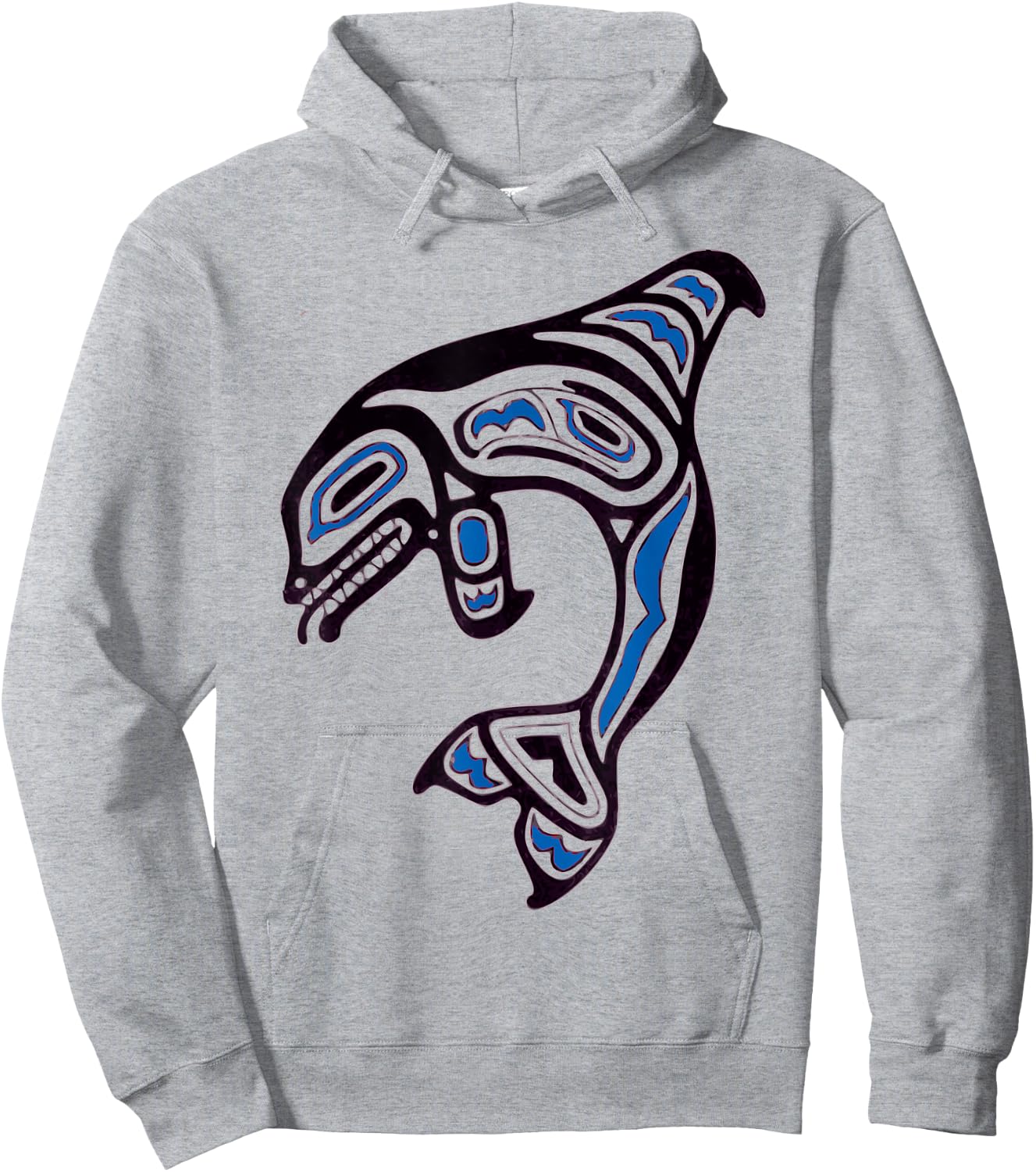 Pacific NW Orca Whale Native American Indian Art Hoodie - Hoodie | Ash