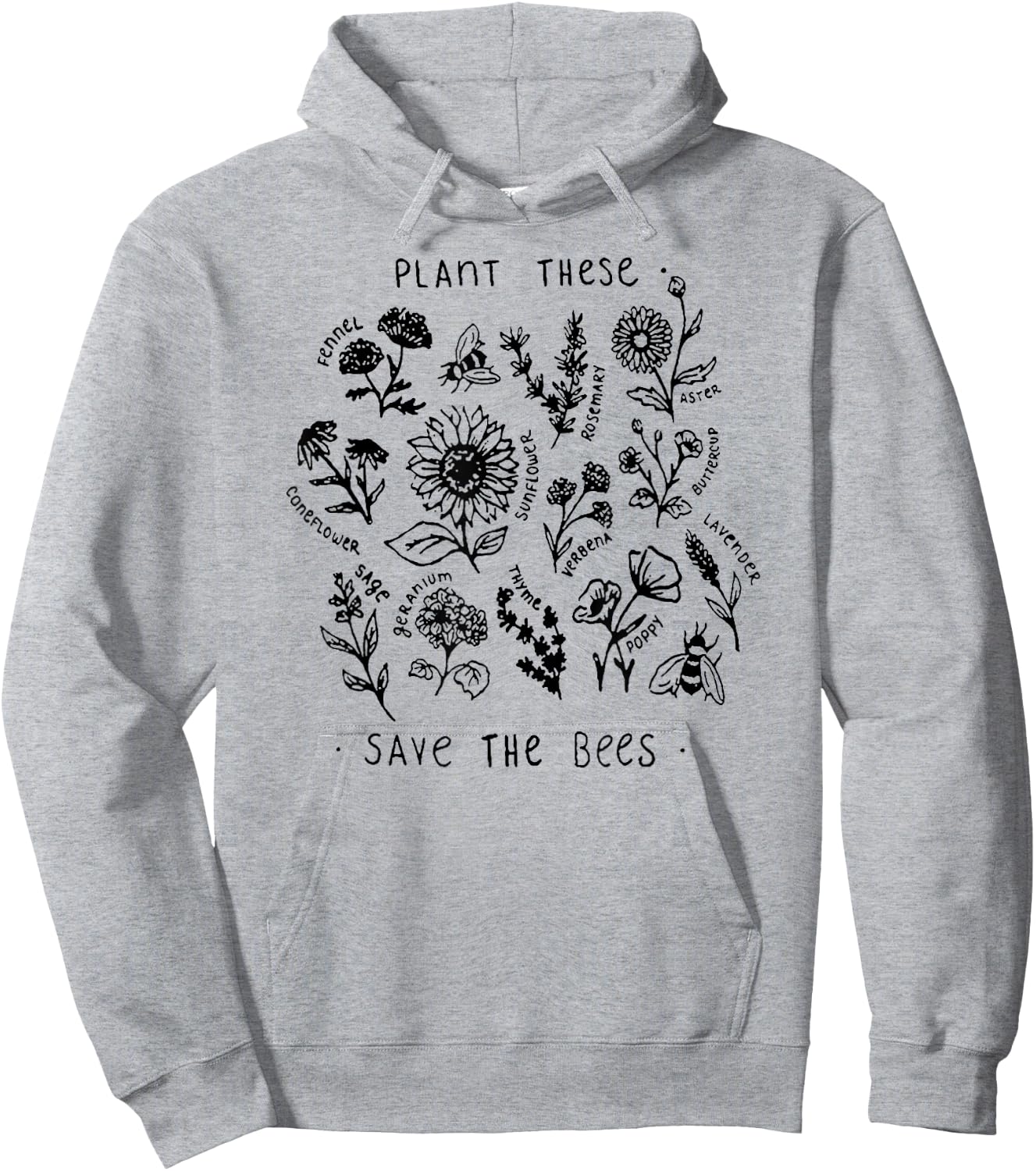 Plant These Save The Bees Shirt Flowers Hoodie - Hoodie | Ash