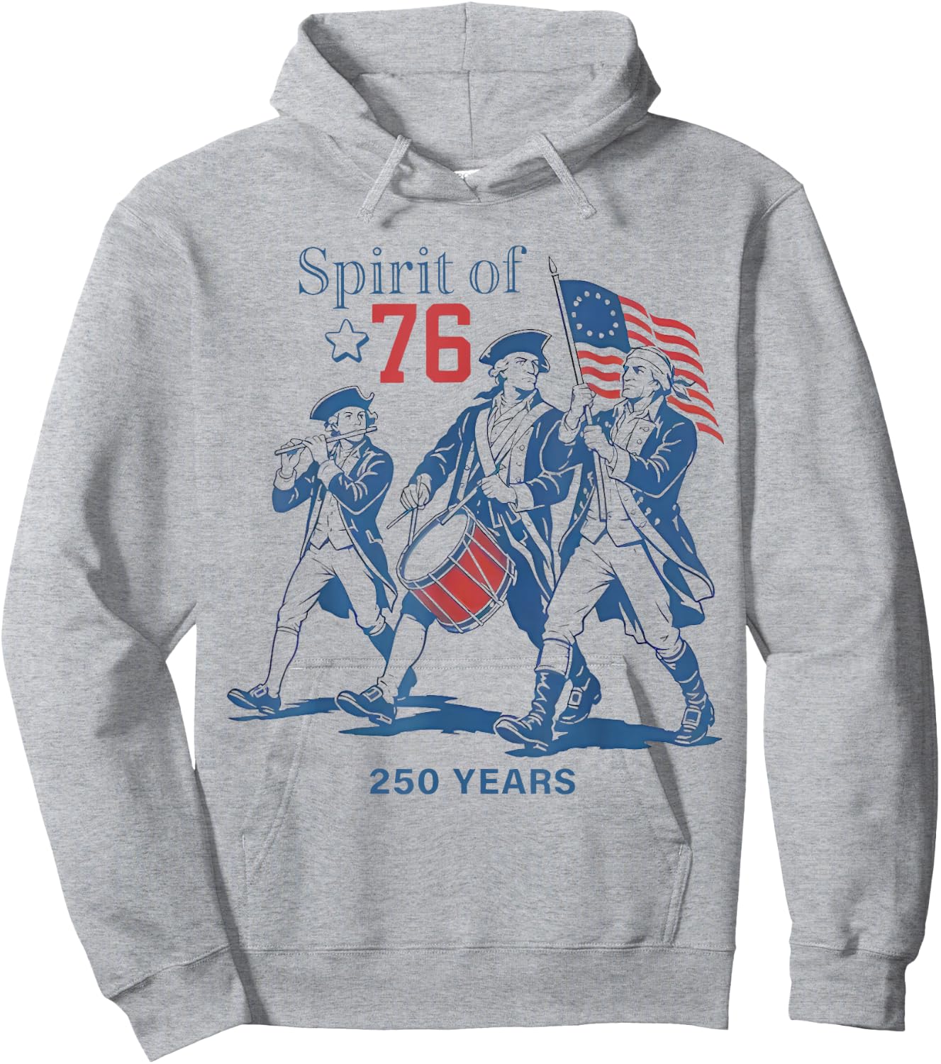 Spirit of 76 Vintage 4th of July Patriotic 250 Years US Flag Hoodie - Hoodie | Ash