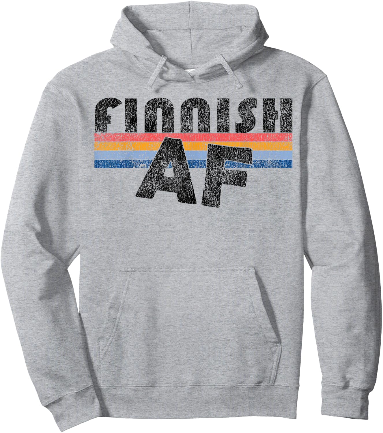 Vintage Style Finnish AF T Shirt Finland Gag Gift Hoodie - Hoodie | Ash