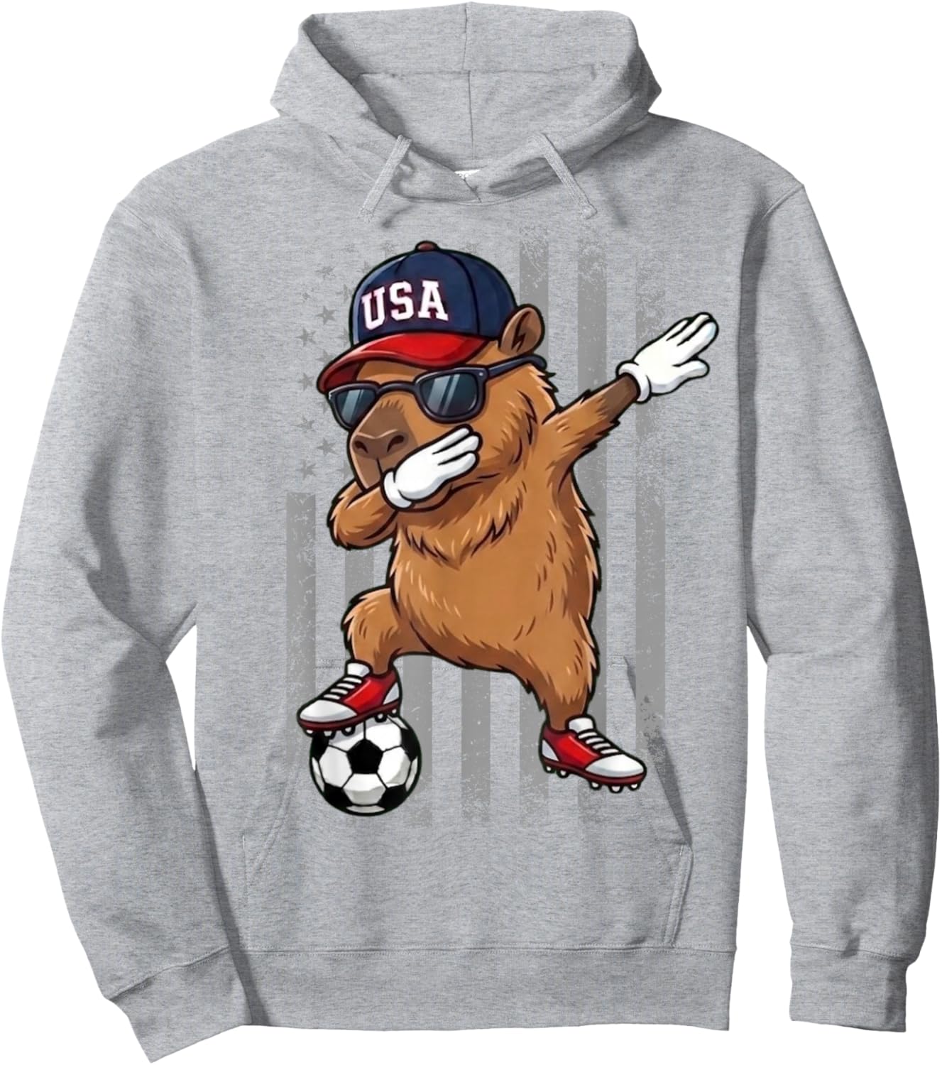 Capybara Dabbing Funny Soccer Boys Girls Kids Men & Women Hoodie - Hoodie | Ash