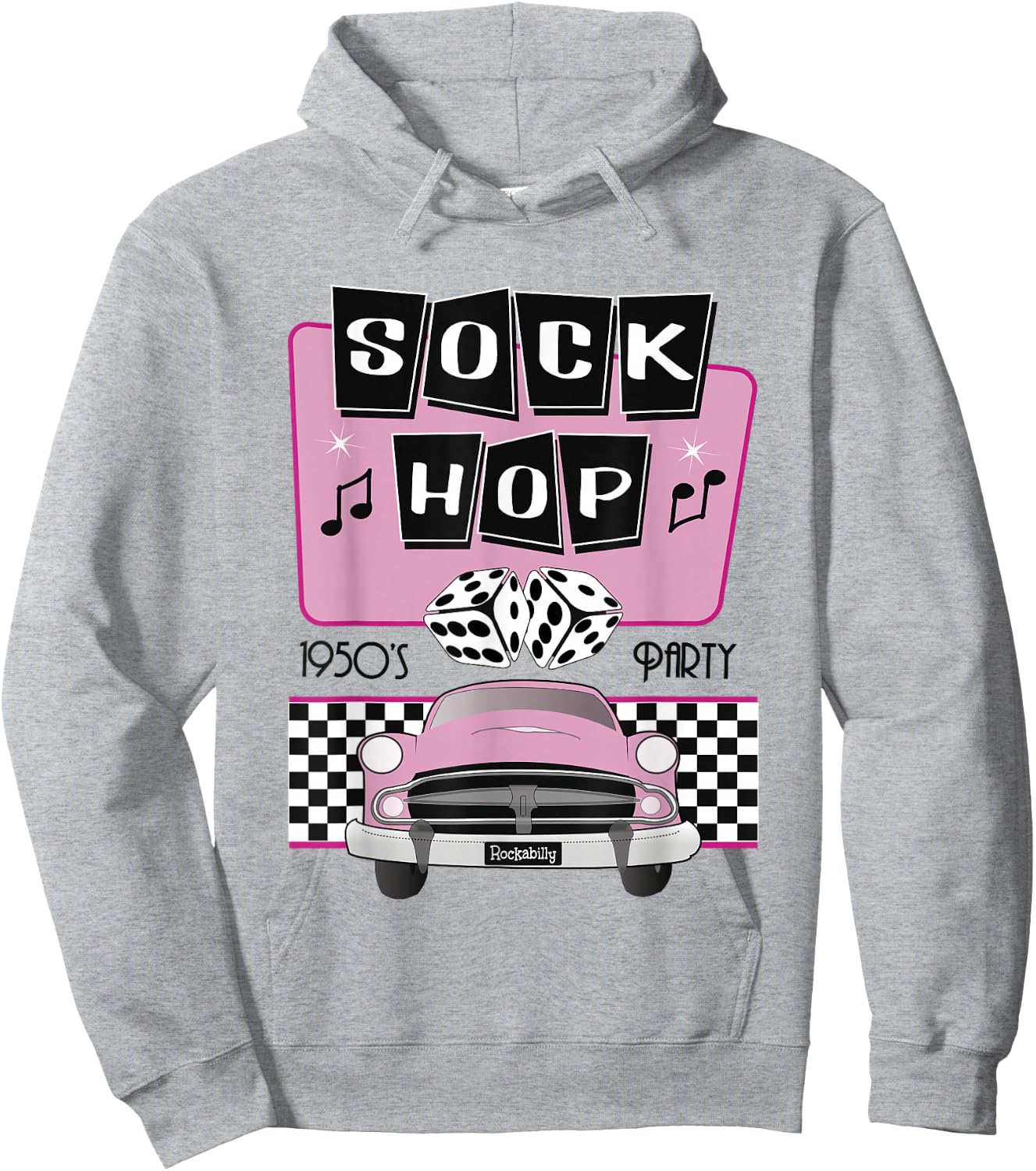 50s Sock Hop Dance Retro 1950s Party Doo Wop Rockabilly Pink Hoodie - Hoodie | Ash