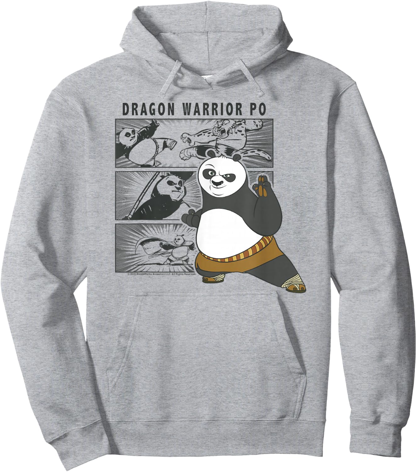 Kung Fu Panda Dragon Warrior Po Comic Panel Portrait Hoodie - Hoodie | Ash