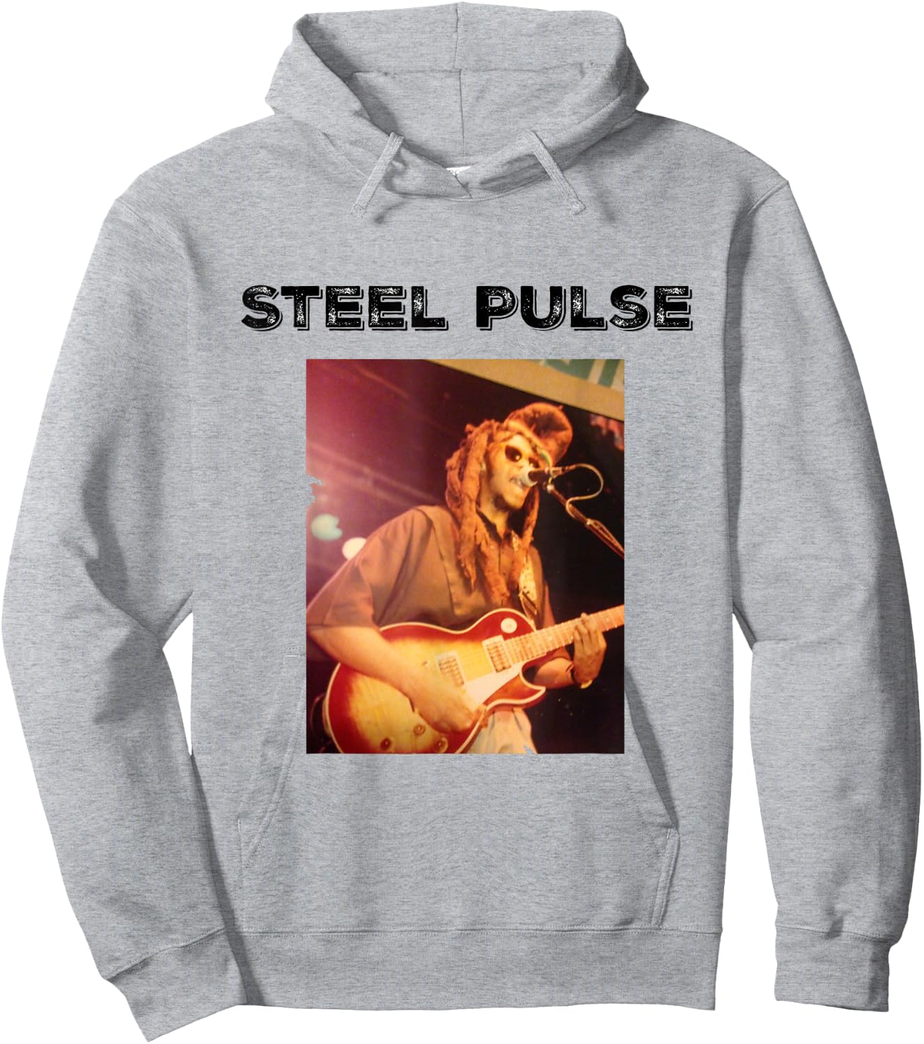 STEEL PULSE REGGAE CONCERT SHIRT David Hinds Guitar Hoodie - Hoodie | Ash