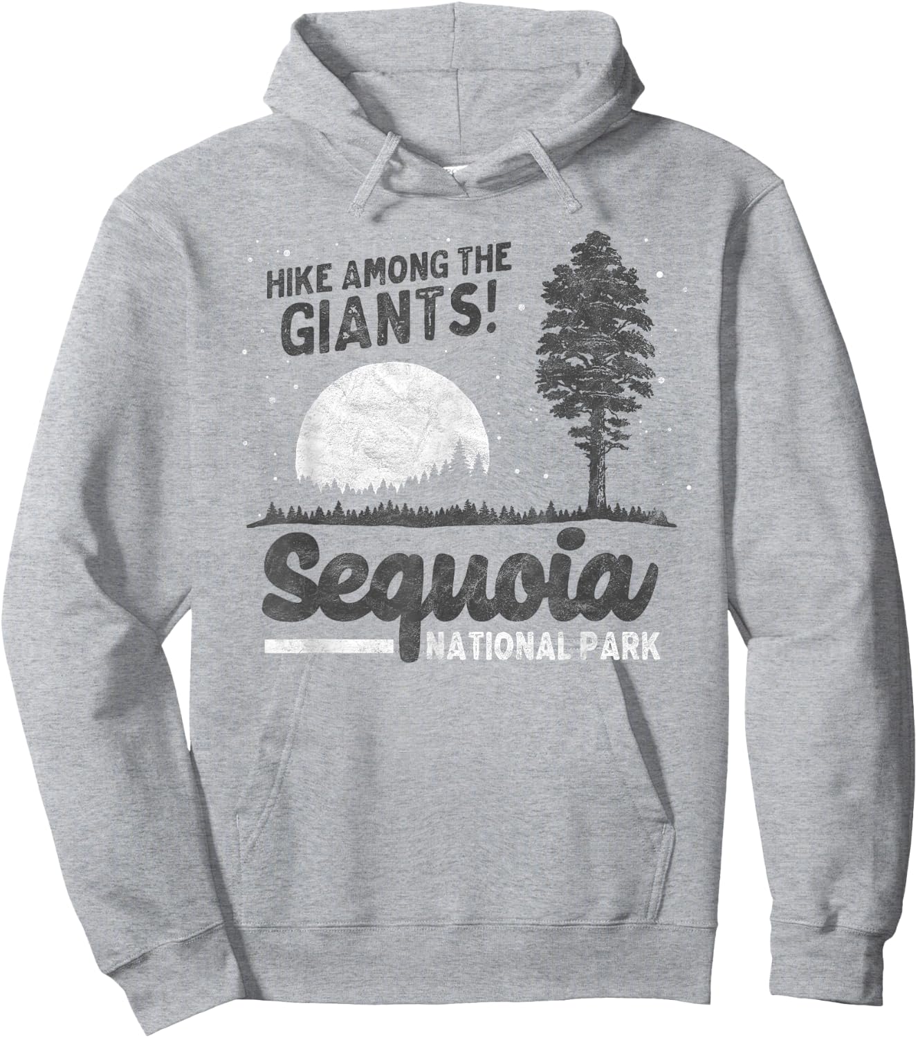 Sequoia National Park Hike with Giants! Retro 80s Tree Hoodie - Hoodie | Ash