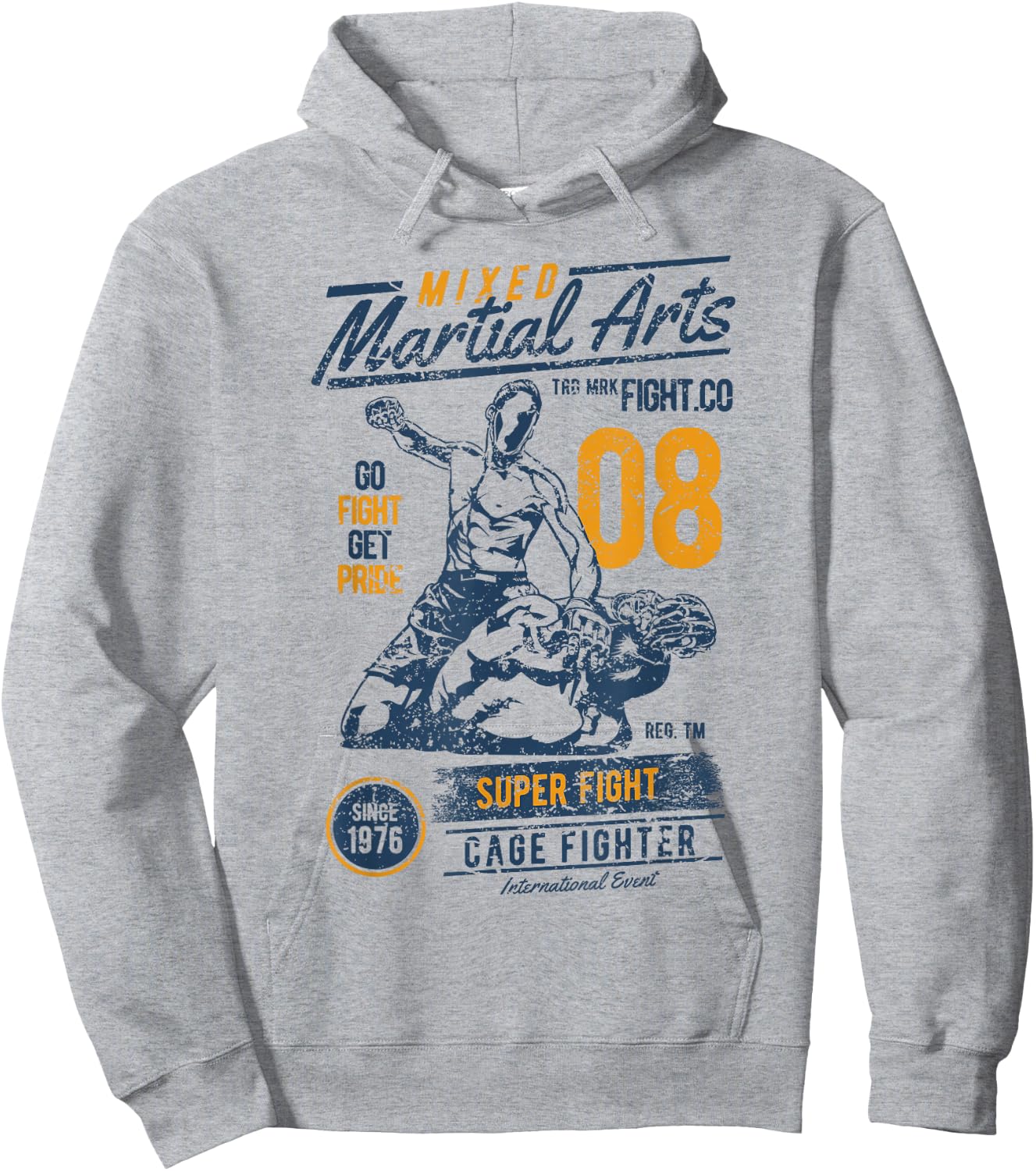 Vintage Retro MMA Outfit Men Mixed Martial Arts Hoodie - Hoodie | Ash