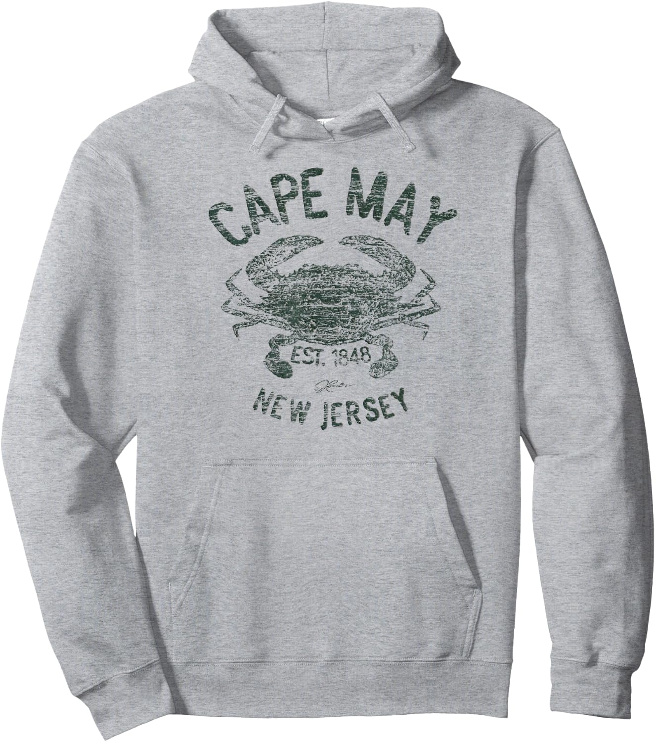 JCombs: Cape May, NJ, Est. 1848, Blue Crab Hoodie - Hoodie | Ash