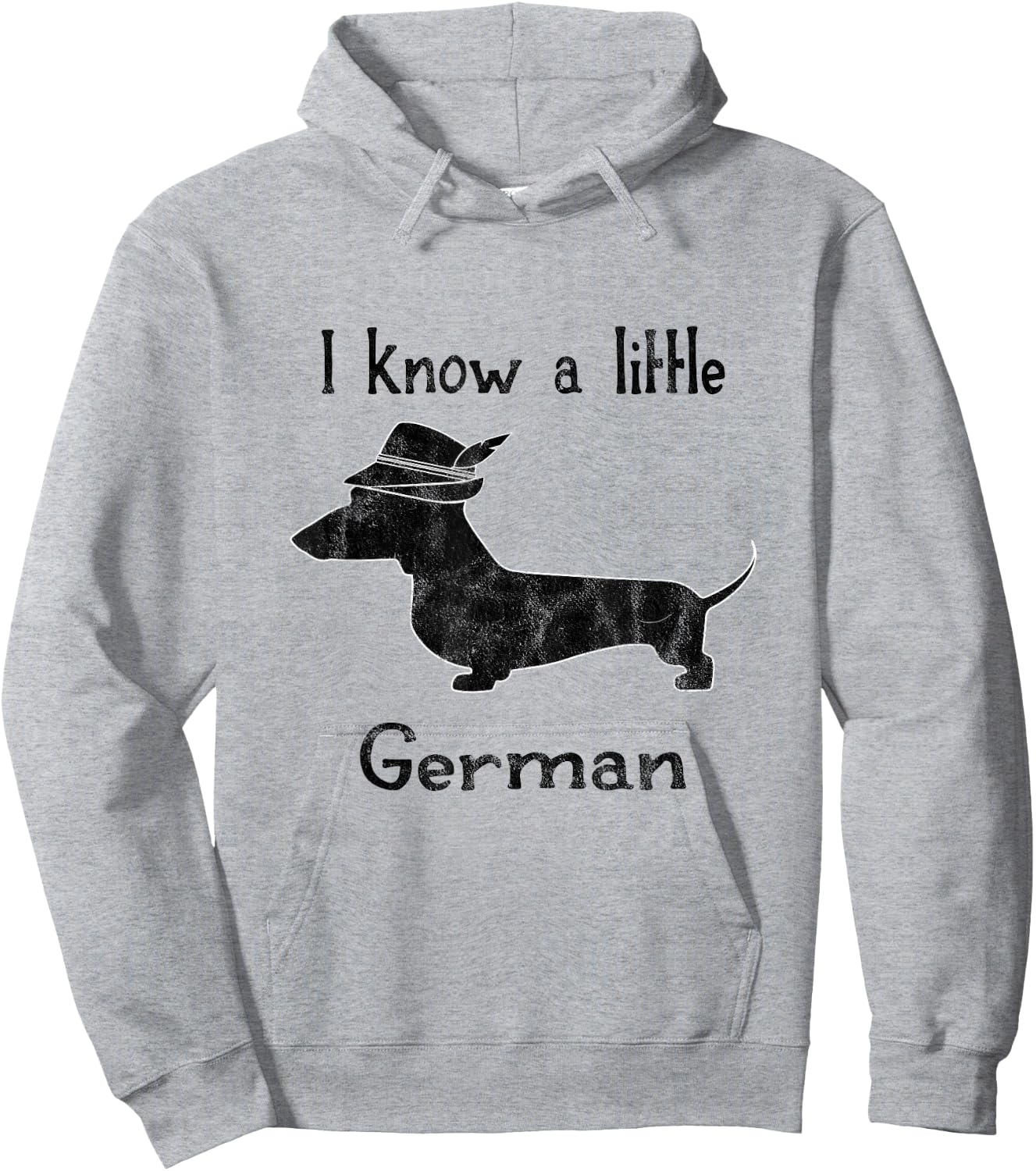 I Know A Little German Funny Dachshund Shirt Hoodie - Hoodie | Ash