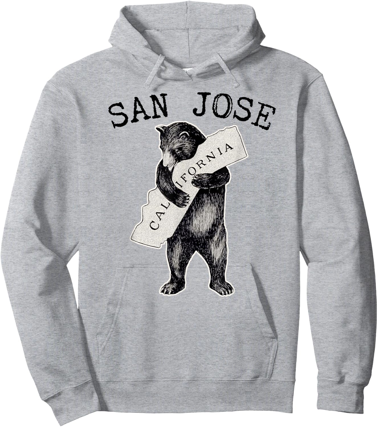 Retro I Love California Shirt Art-Vintage Cali Bear San Jose Hoodie - Hoodie | Ash
