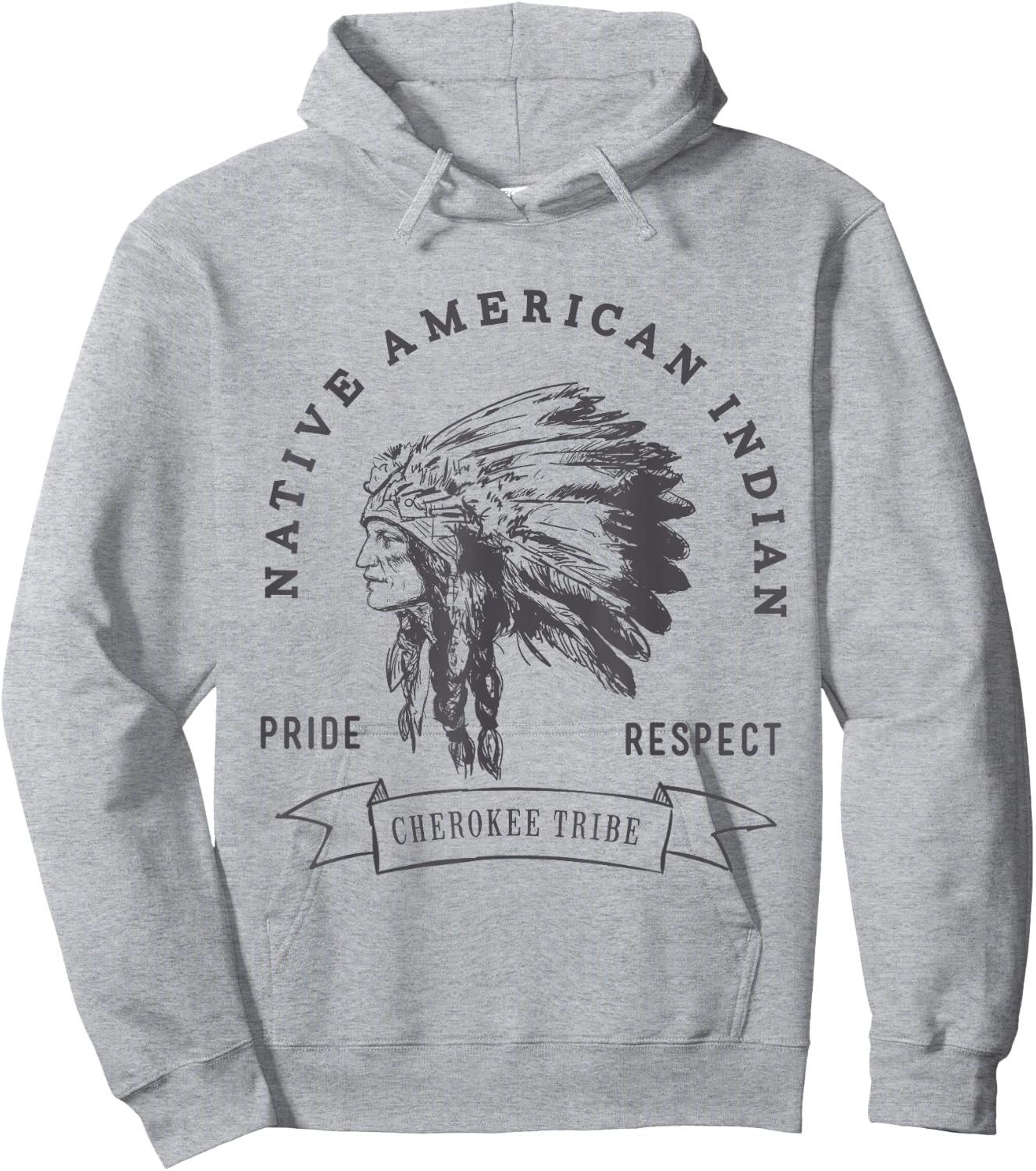 Cherokee Tribe Native American Indian Pride Respect Print Hoodie - Hoodie | Ash