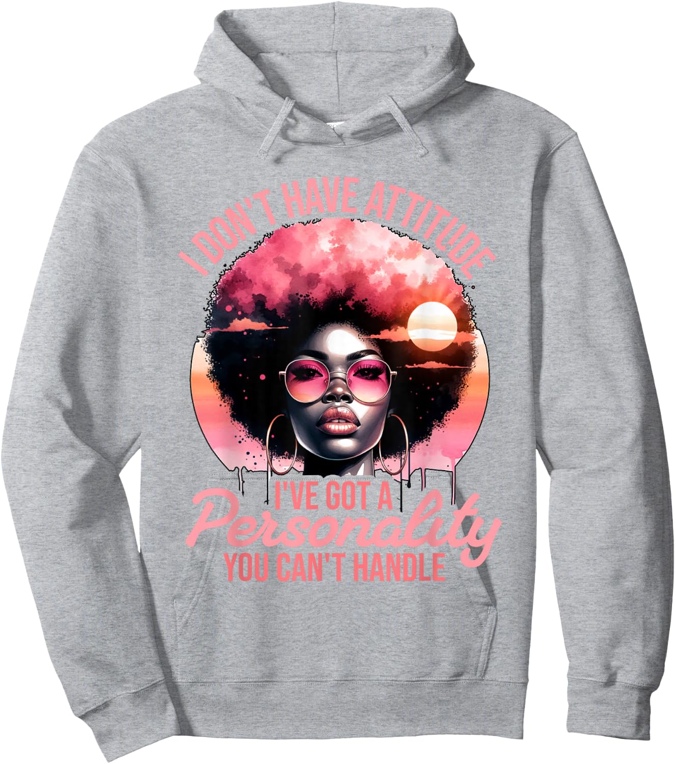 Afro Women Black Pride African American Girl Women Melanin Hoodie - Hoodie | Ash