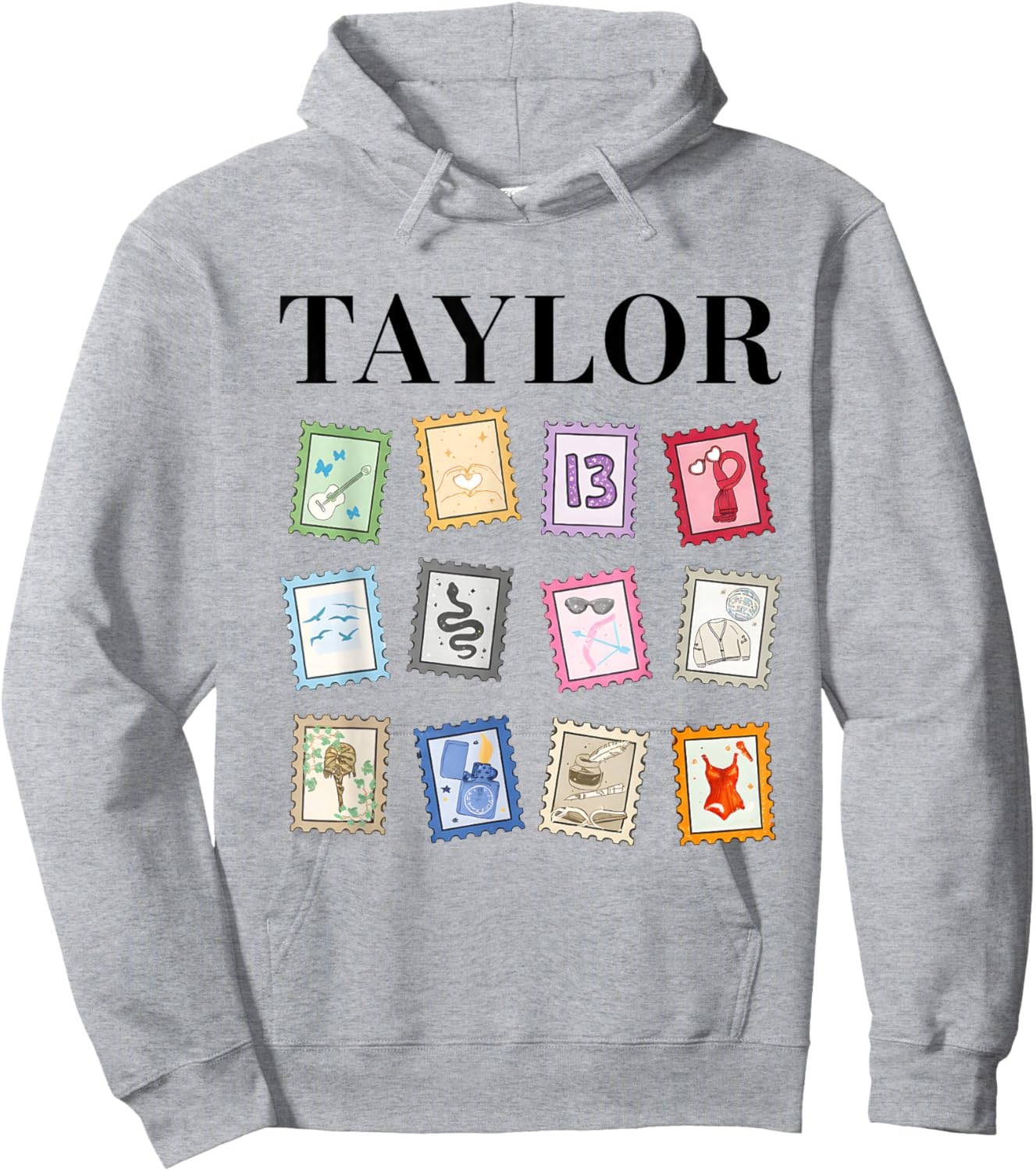 Taylor Groovy Name Stamps 80's Vintage Birthday Girls Hoodie - Hoodie | Ash