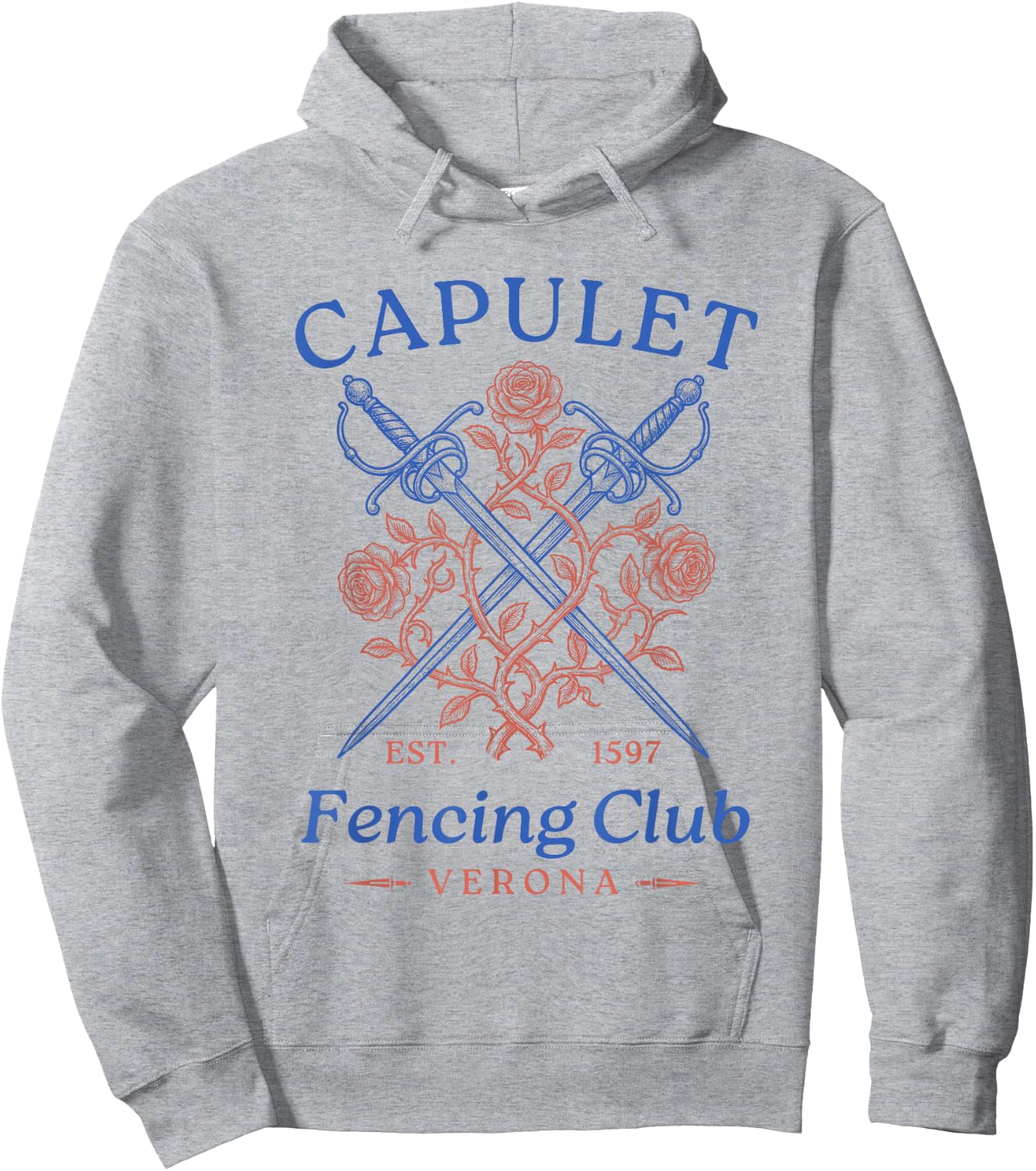Capulet Fencing Club Romeo and Juliet Funny Book Lover Hoodie - Hoodie | Ash