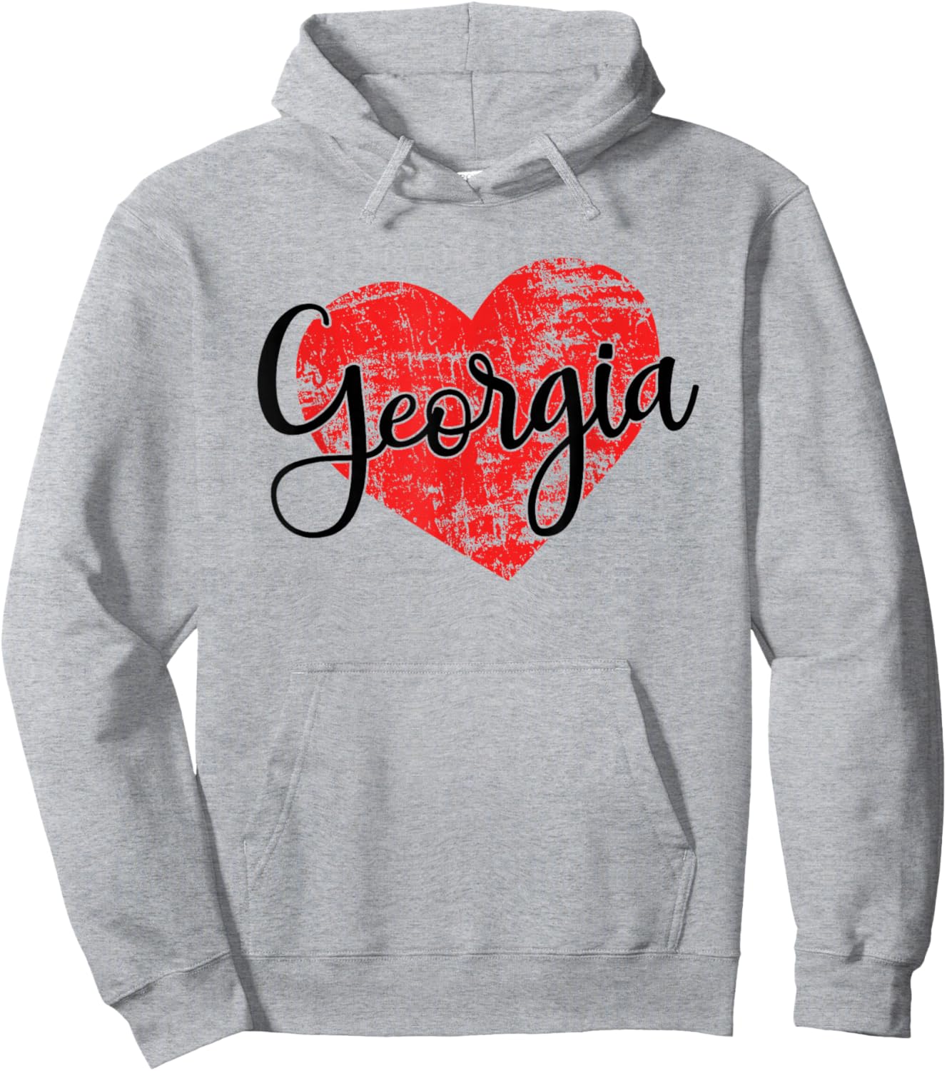 Georgia Love Cool Grunge Heart Fun Georgia Pride Hoodie - Hoodie | Ash