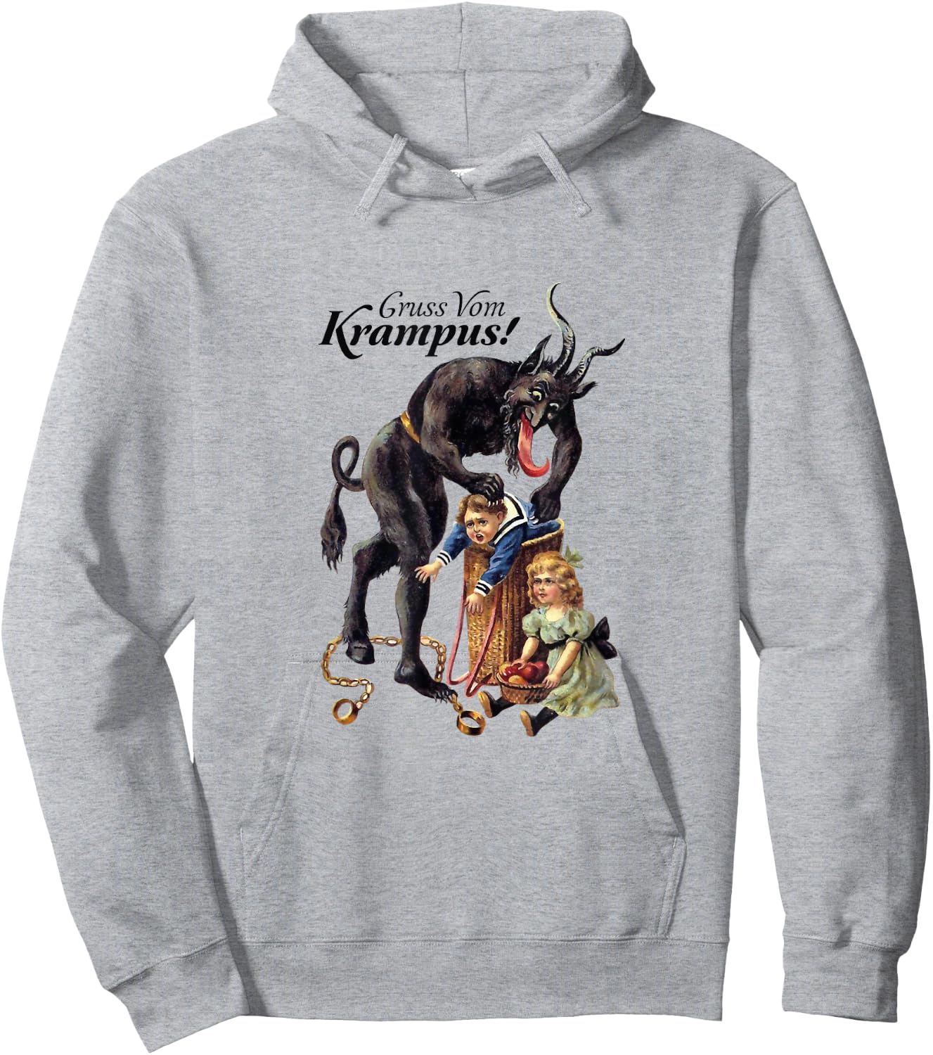 Gruss Vom Krampus! | Germanic Christmas Demon Hoodie - Hoodie | Ash