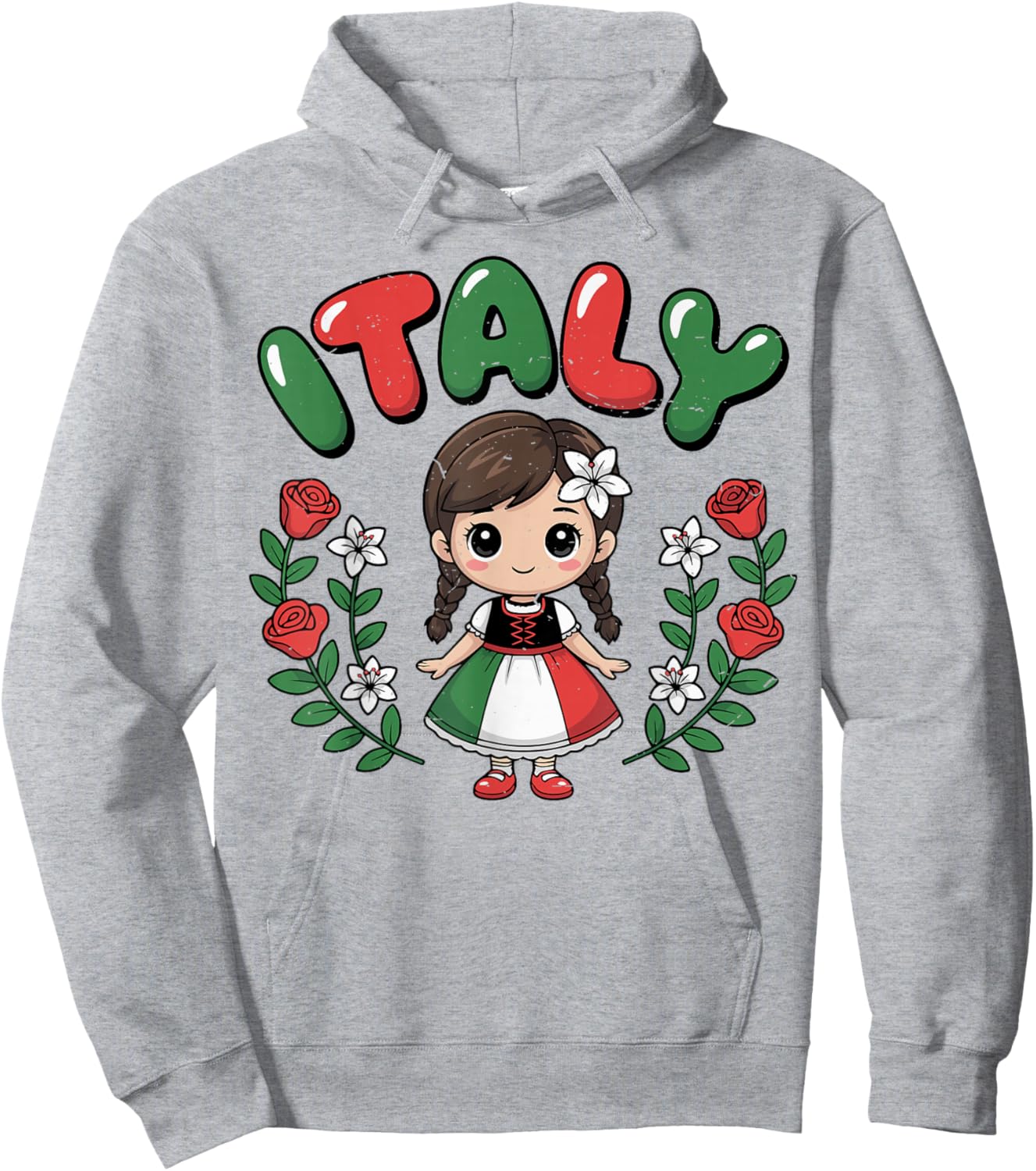 Toddler Girl Italian Flag Cute Italy Italia Kids Baby Women Hoodie - Hoodie | Ash
