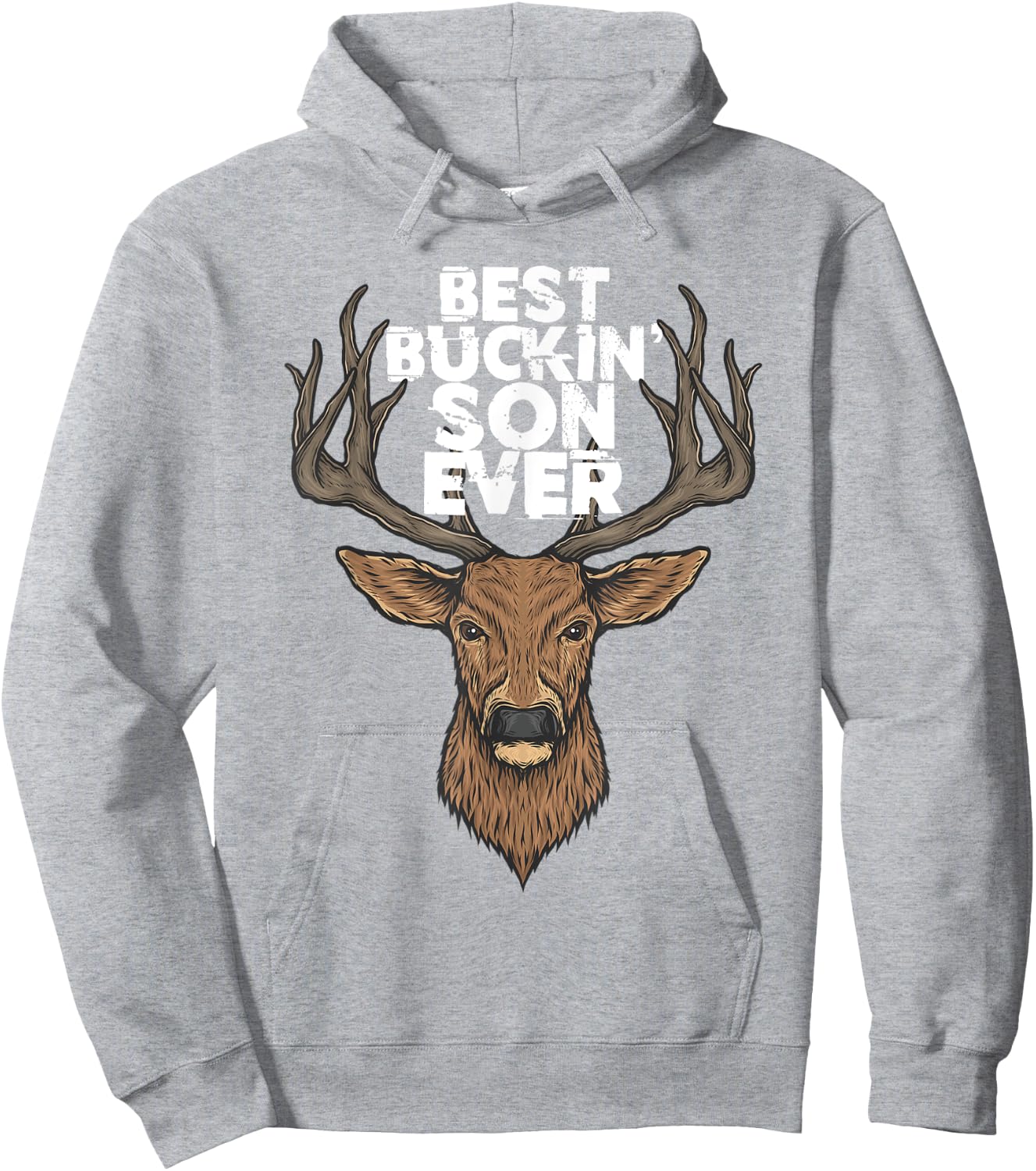 Best Buckin' Son Ever Buck & Deer Hunting Father Son Hoodie - Hoodie | Ash