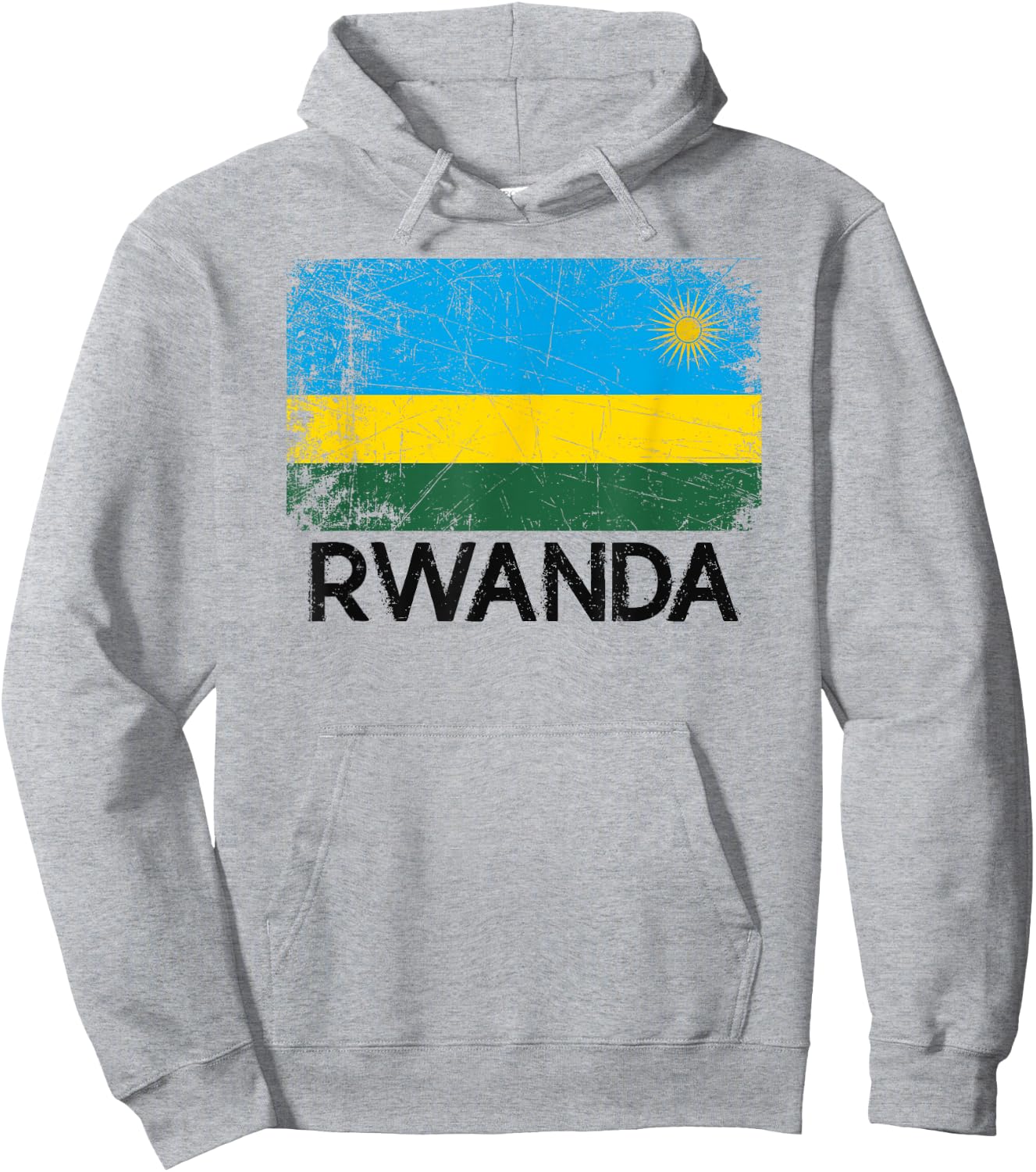 Rwandan Flag | Vintage Made In Rwanda Gift Hoodie - Hoodie | Ash