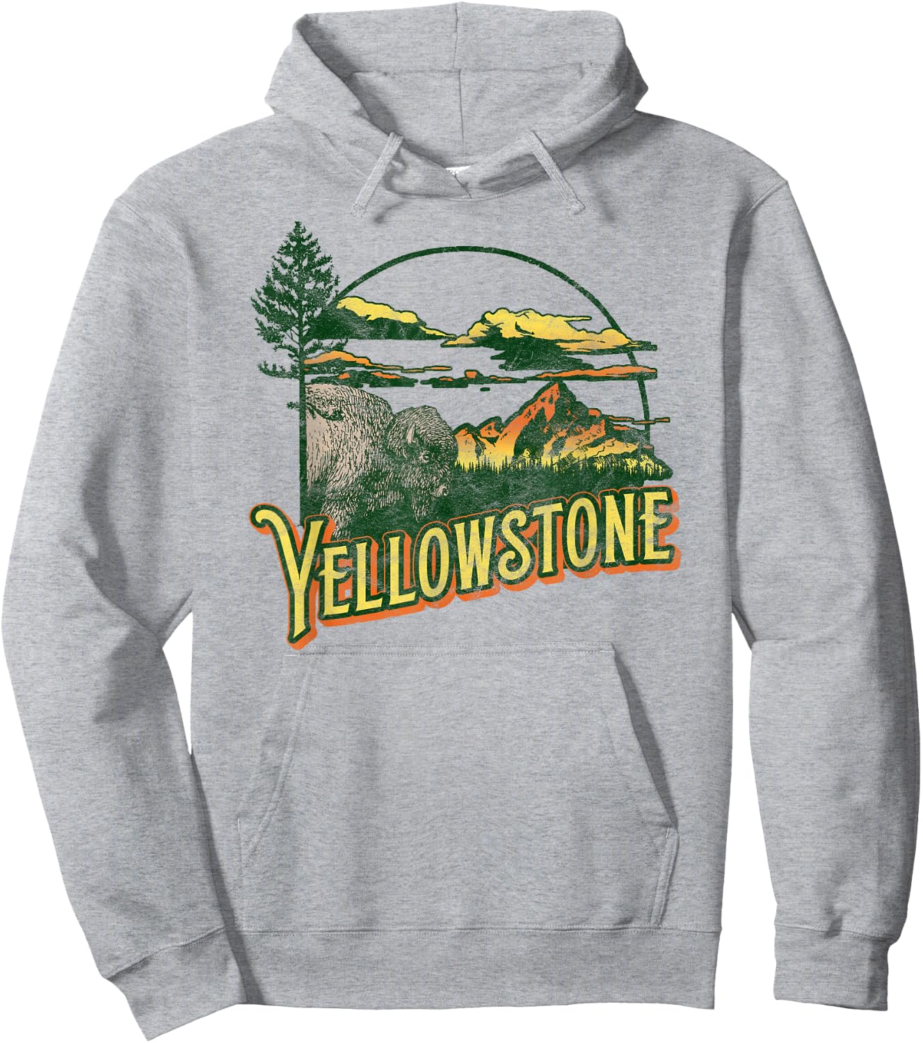 Vintage Yellowstone National Park Retro Hoodie - Hoodie | Ash
