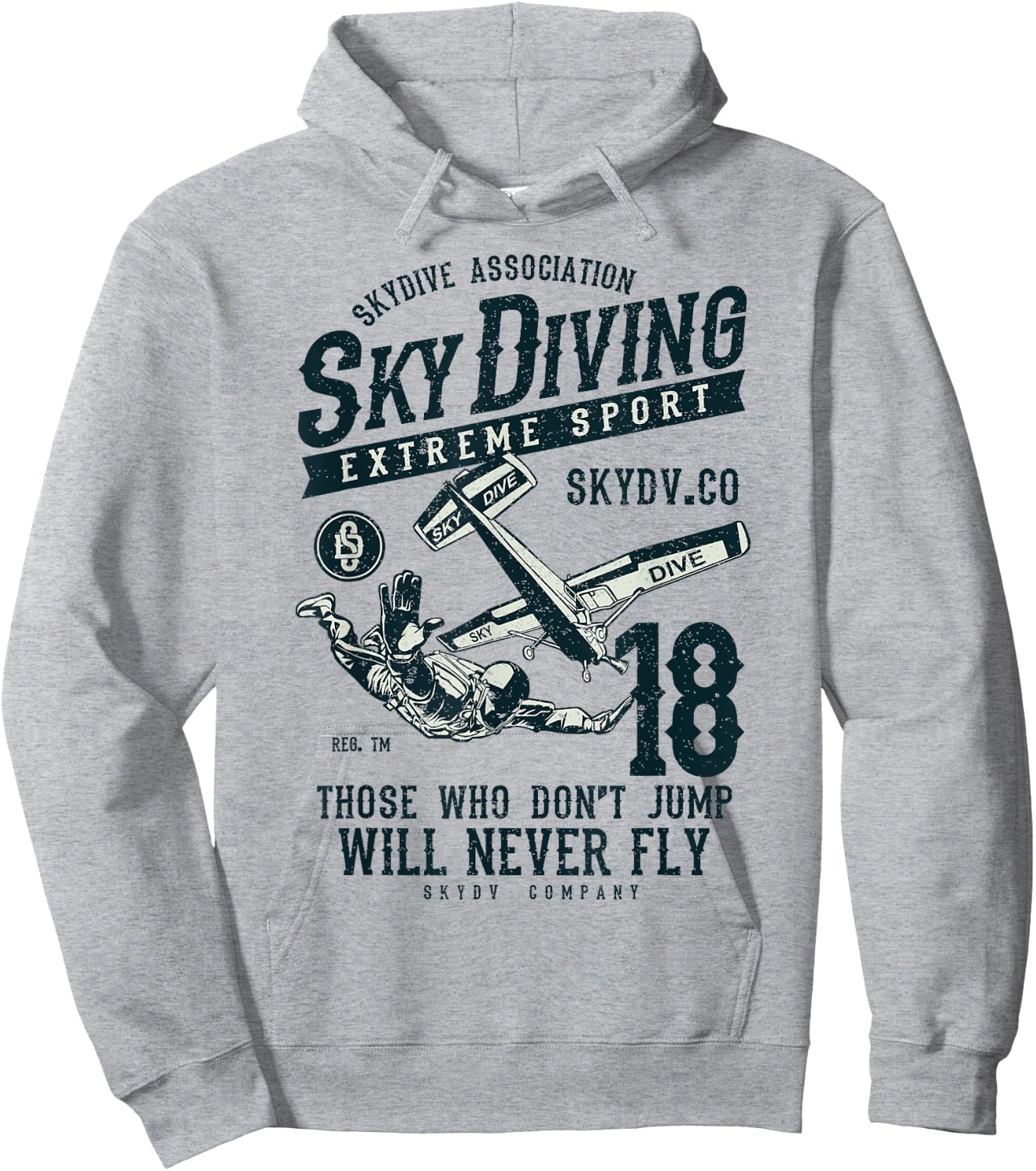 Skydiving T Parachuting Skydive Skydiver Hoodie - Hoodie | Ash