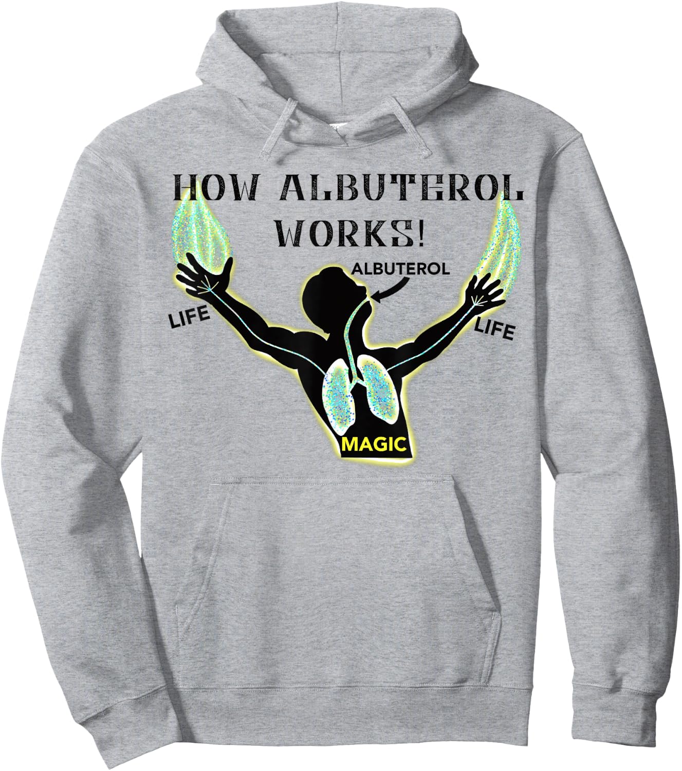 Magical Albuterol Funny Respiratory Therapist Design Hoodie - Hoodie | Ash