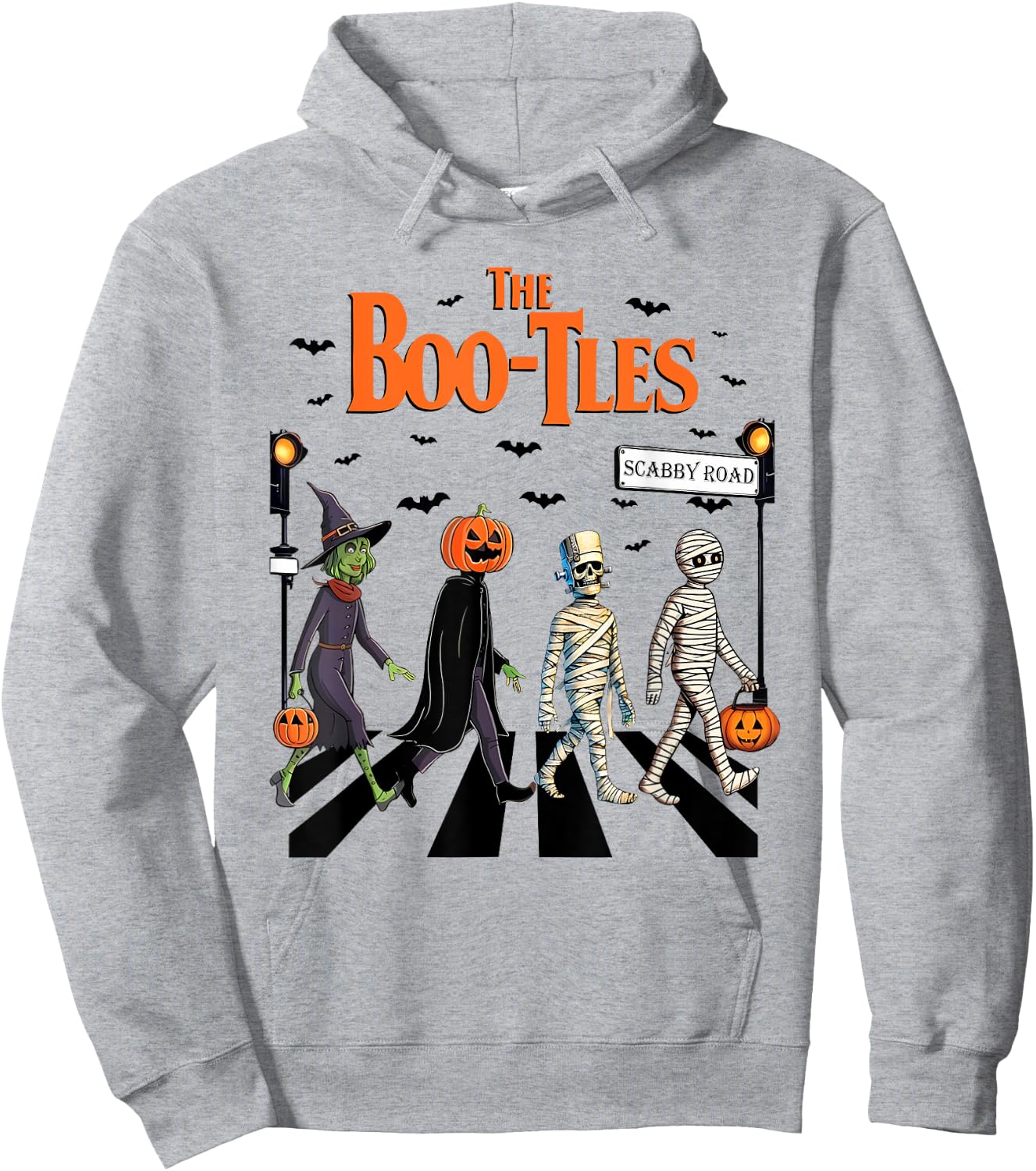 Boo-tles Halloween, Scary Road Spooky, Trick Or Treat Party Hoodie - Hoodie | Ash