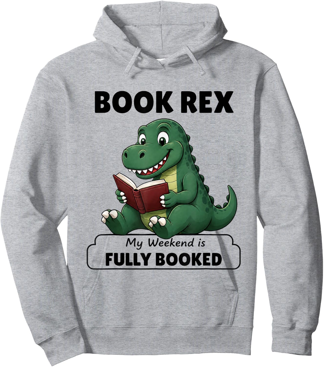 Funny Reading Dinosaur Gift Book Lovers Hoodie - Hoodie | Ash