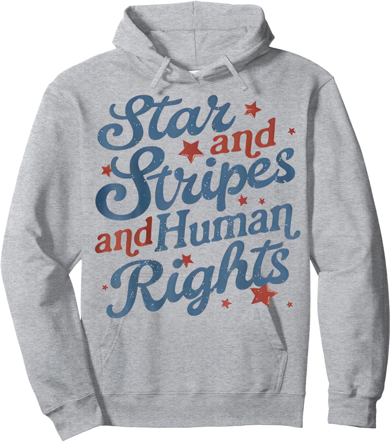 Stars and Stripes and Human Rights 250 Years America 2 Side Hoodie - Hoodie | Ash