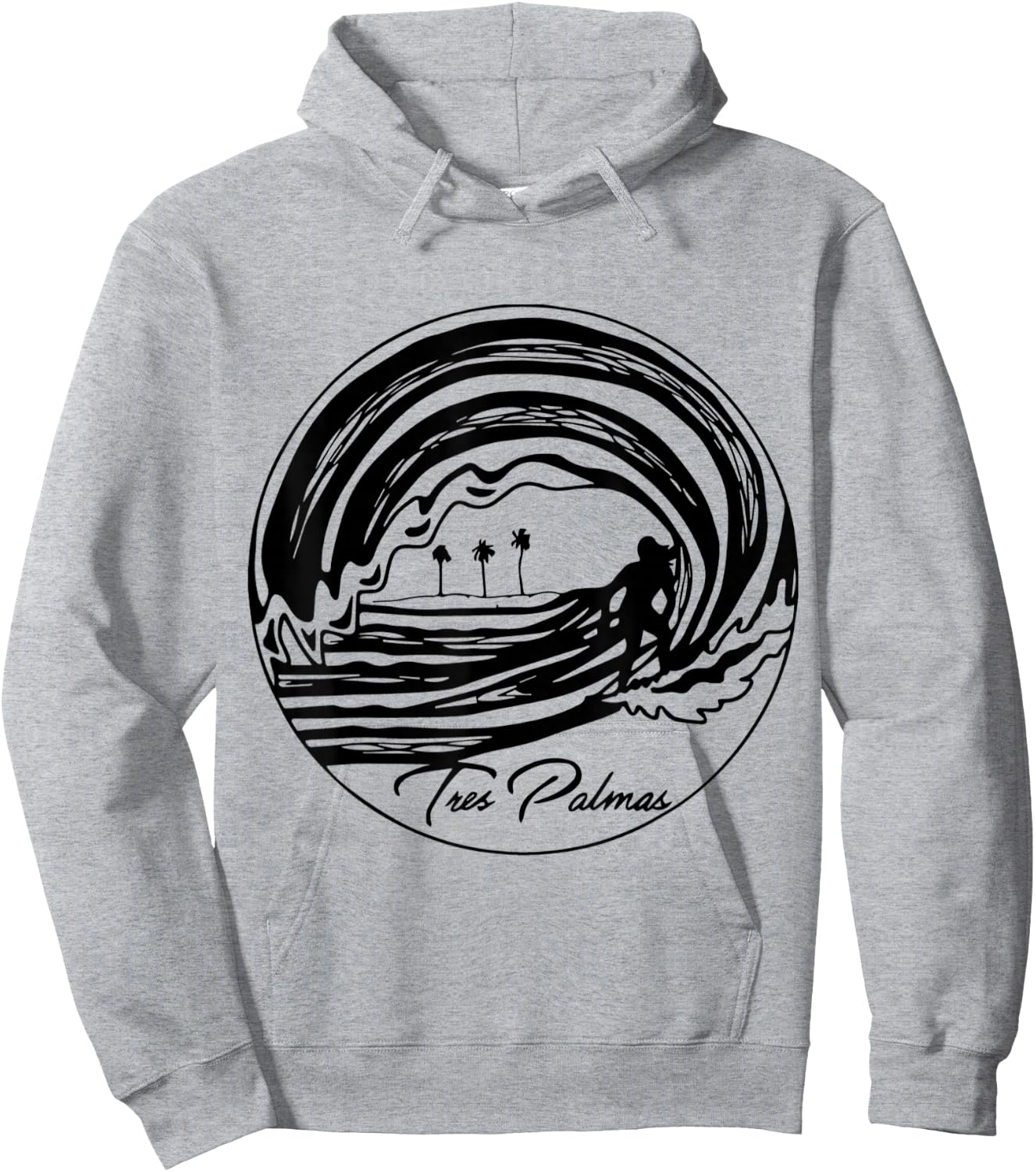 Tres Palmas Rincon Puerto Rico Men's Surfing T Shirt Hoodie - Hoodie | Ash