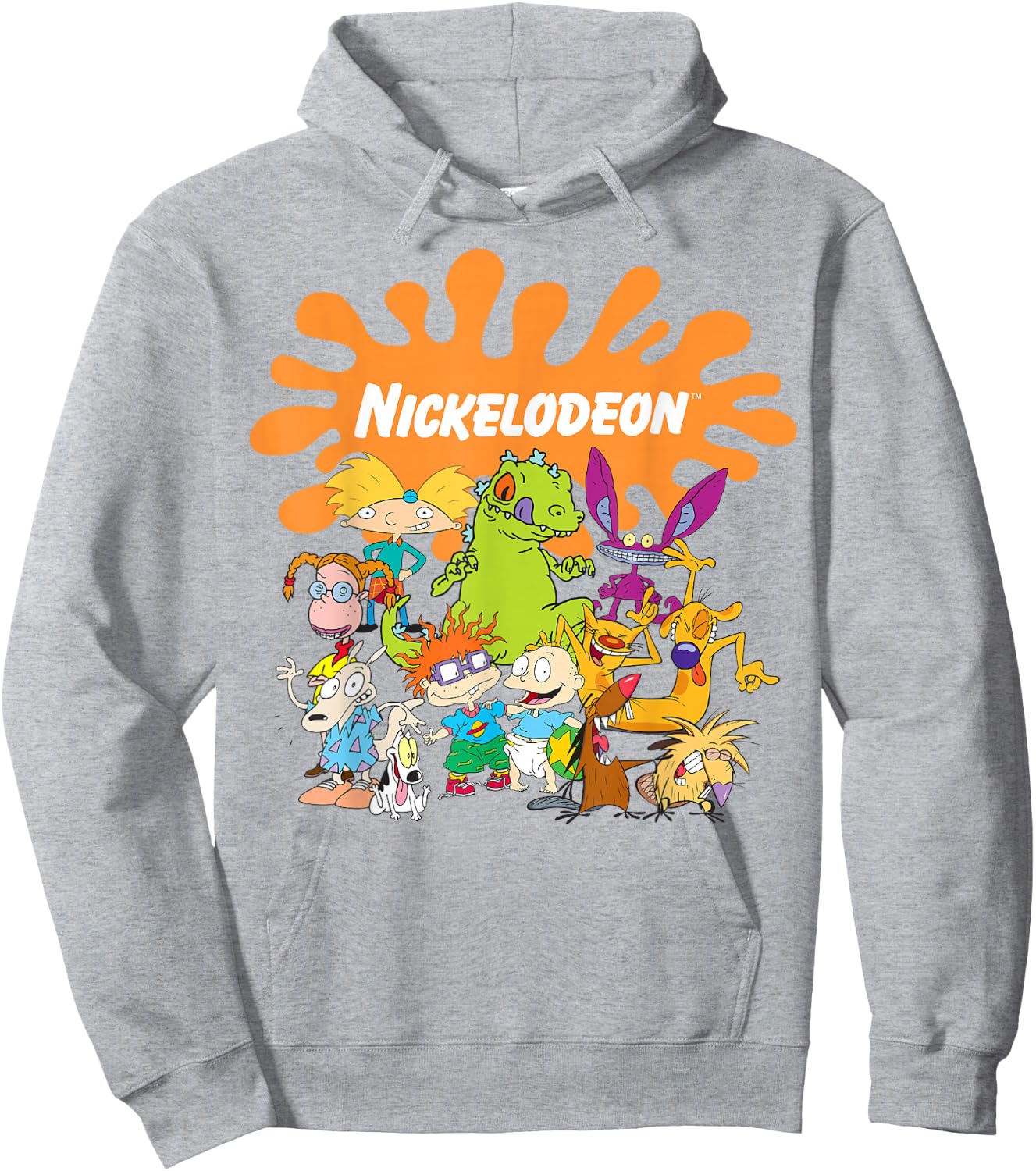 Nickelodeon Logo Characters Group Shot Hoodie - Hoodie | Ash