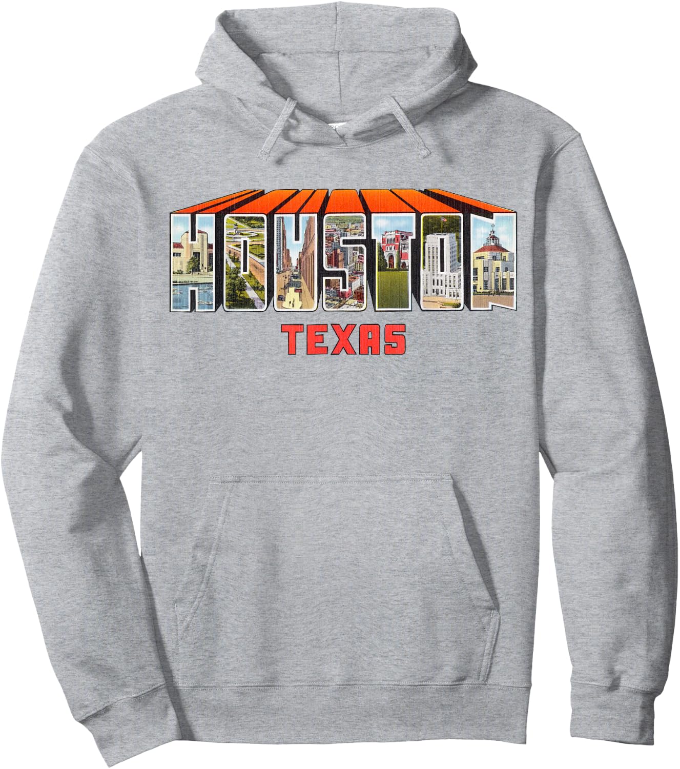 Houston Texas TX Vintage Retro T Shirt Hoodie - Hoodie | Ash