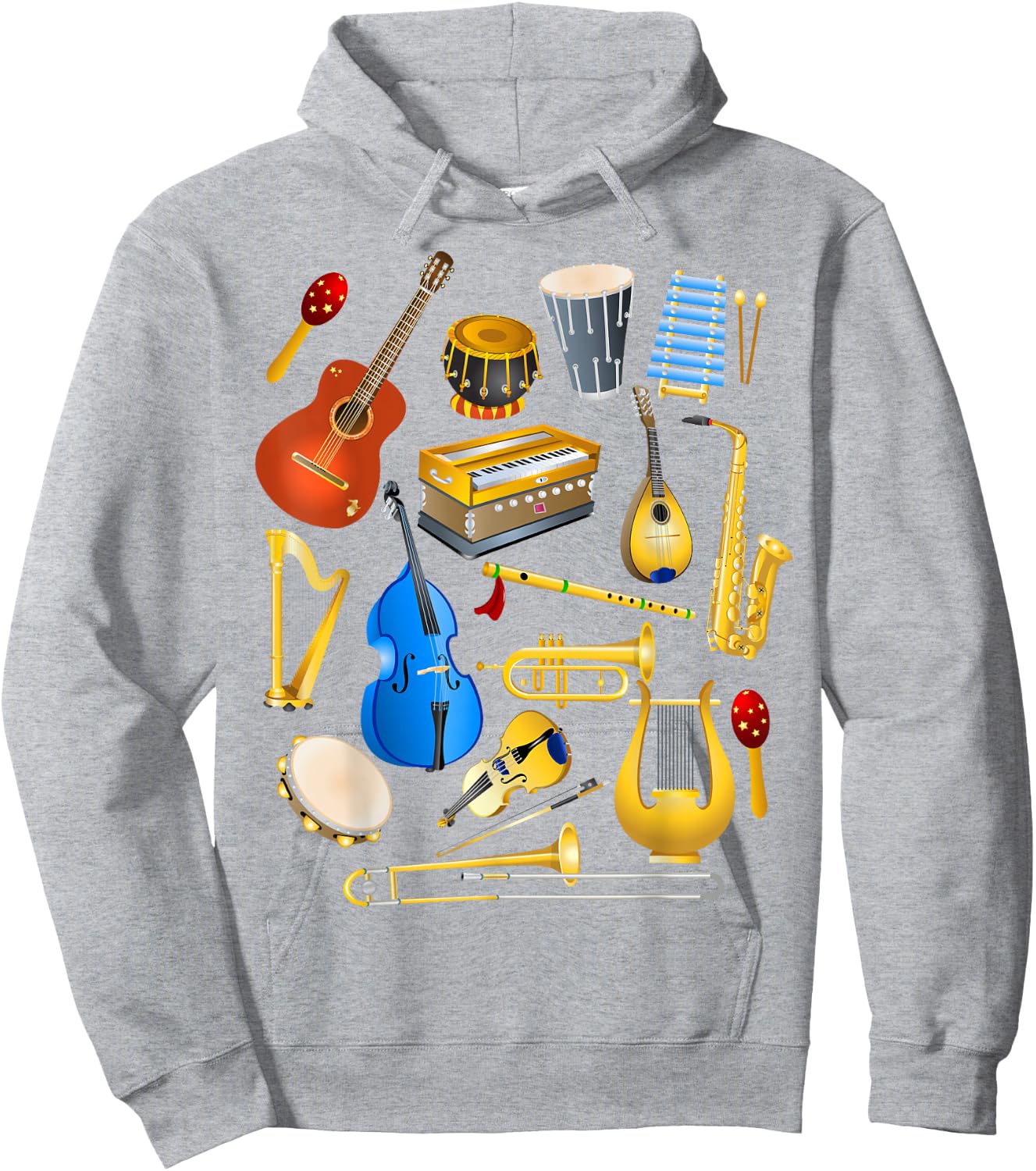 Cute Little Boys Musical Instruments Fans Shirt Funny Gift Hoodie - Hoodie | Ash