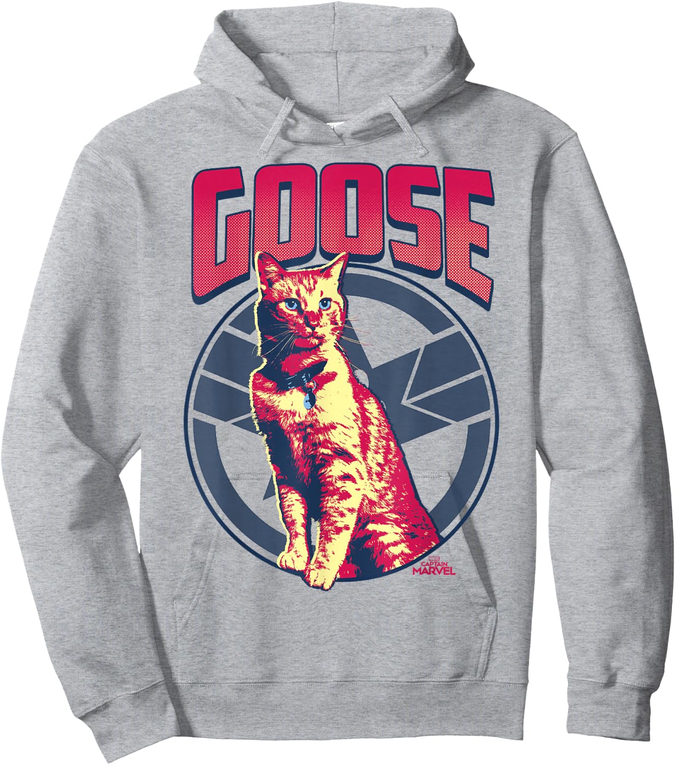 Captain Marvel Goose Tonal Portrait Symbol Graphic Hoodie - Hoodie | Ash