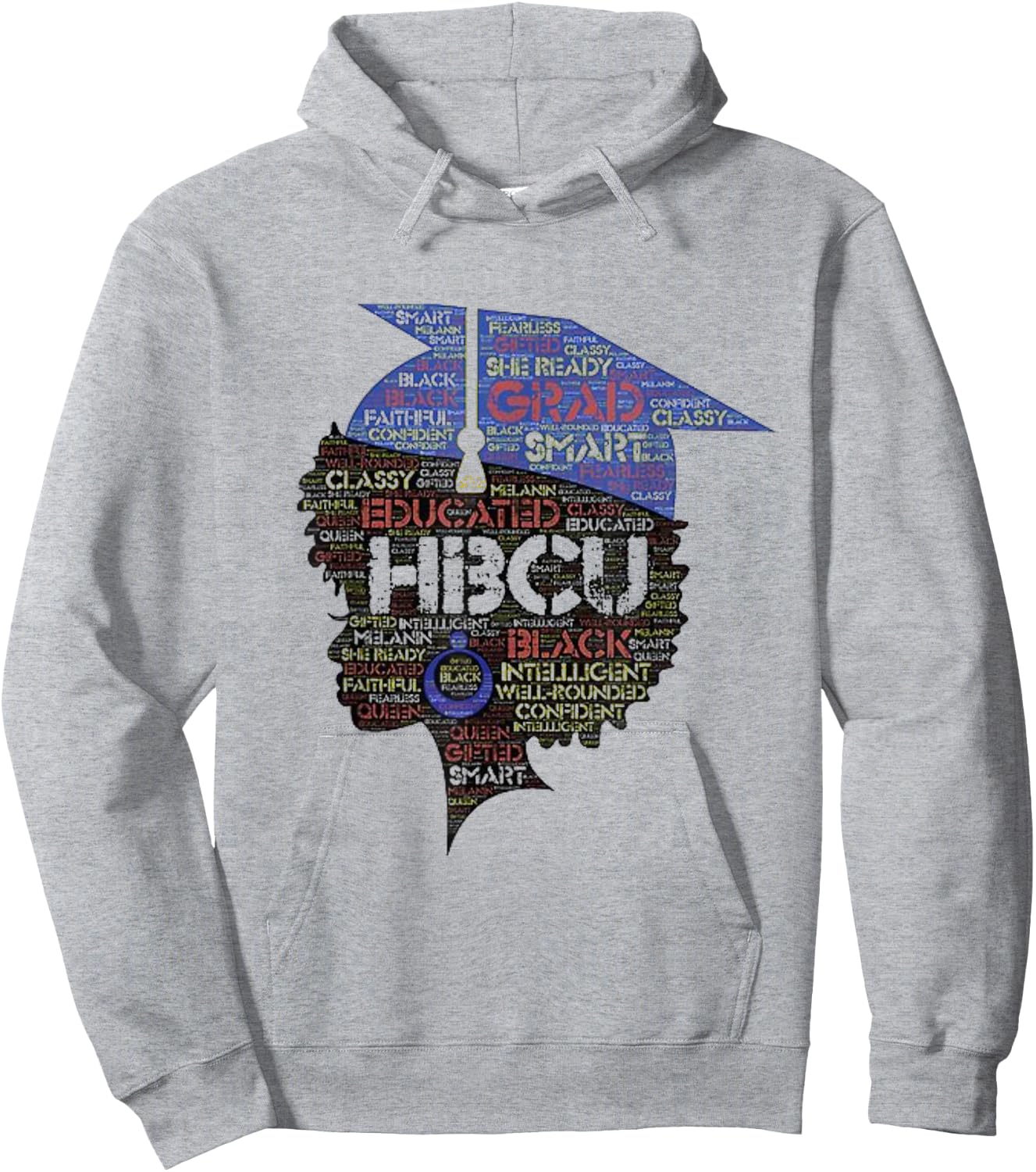 Black Girls Magic: HBCU College Graduate Cute Afro Words Hoodie - Hoodie | Ash