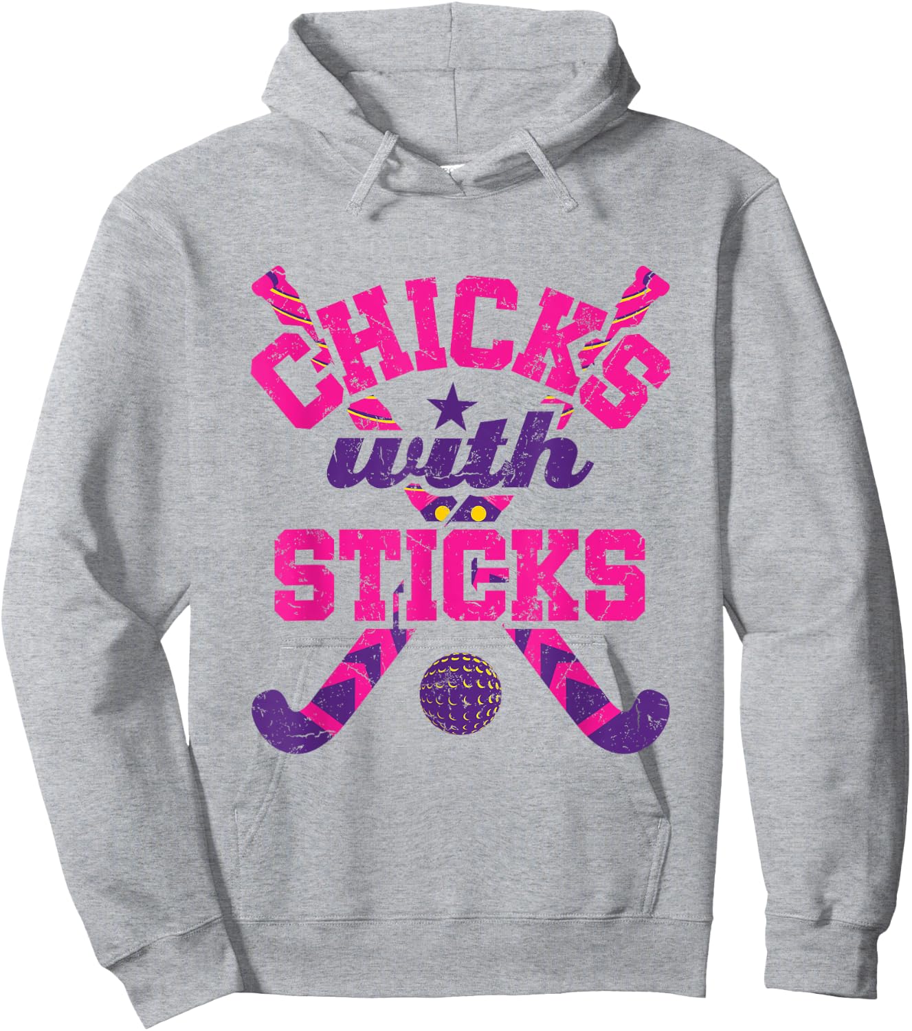 Chicks with Sticks Field Hockey Hoodie - Hoodie | Ash