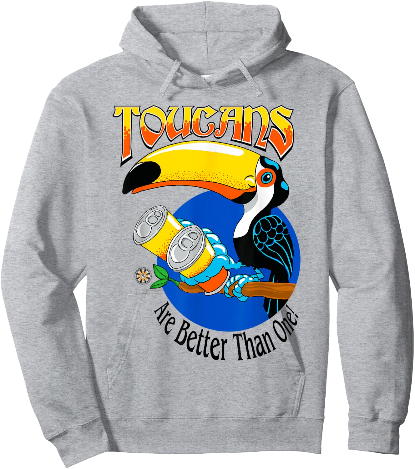 Toucans Are Better Than One Drinking by 8 Pints Apparel Hoodie - Hoodie | Ash