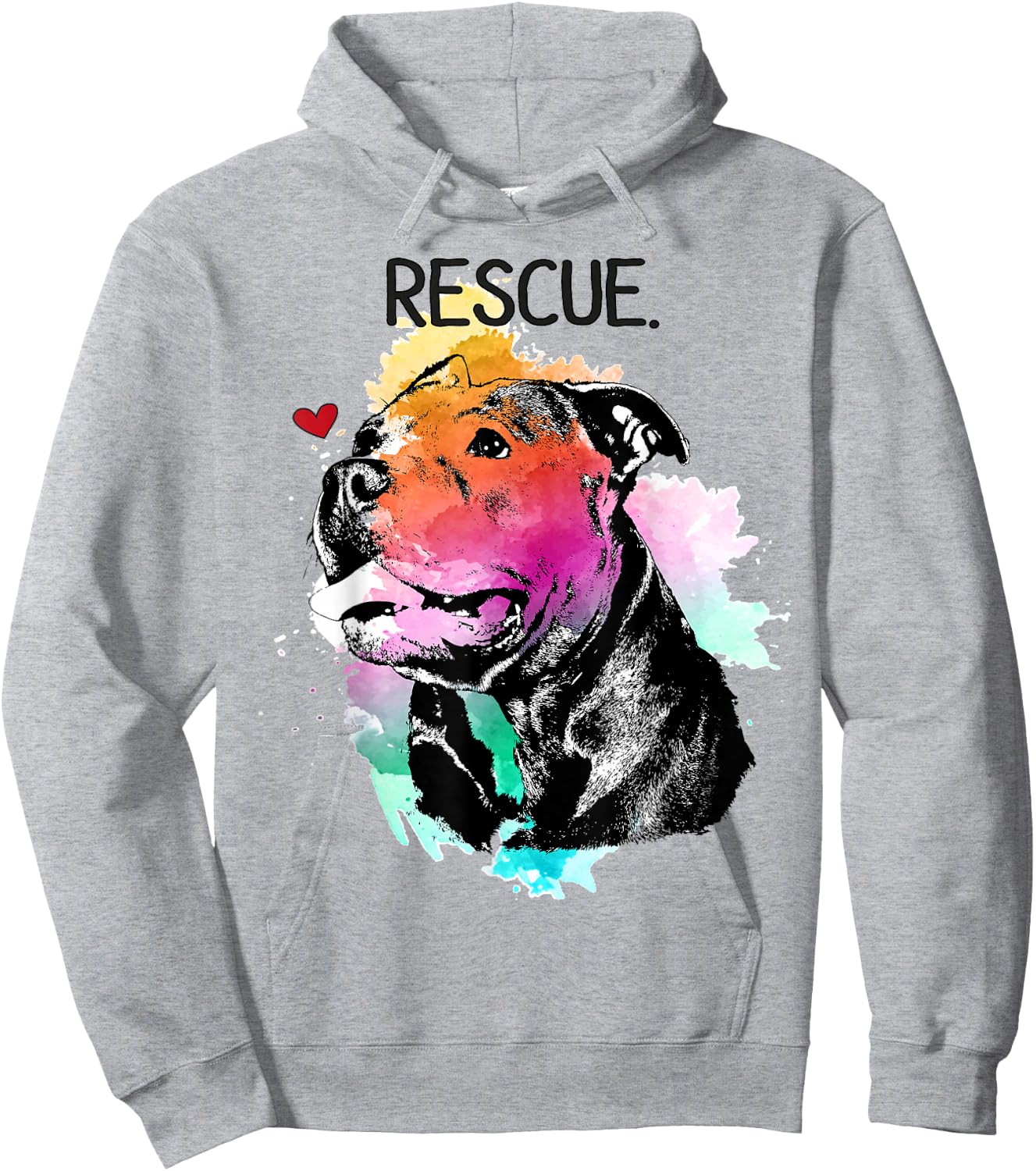Pitbull Rescue Dog Adopt Don't Shop Watercolor Pittie Mom Hoodie - Hoodie | Ash