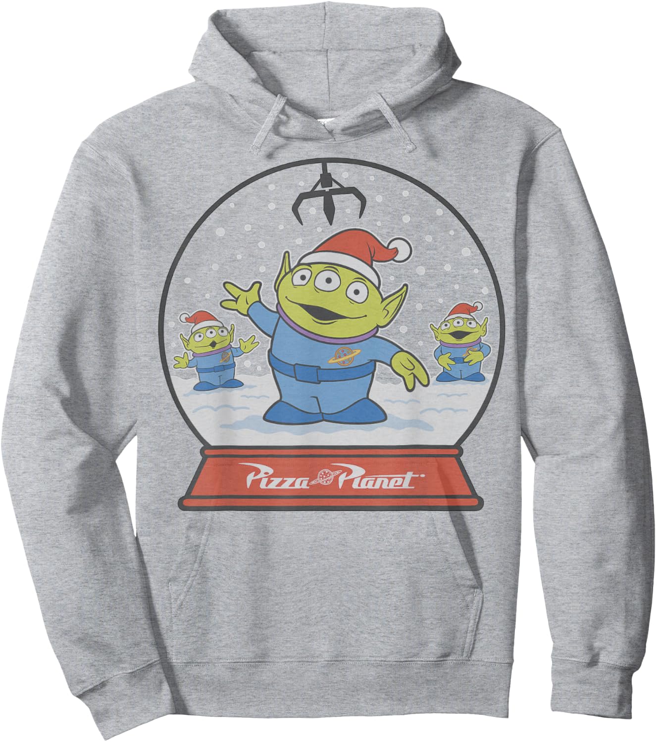 Disney Pixar Toy Story Alien Claw Snowglobe Christmas Hoodie - Hoodie | Ash
