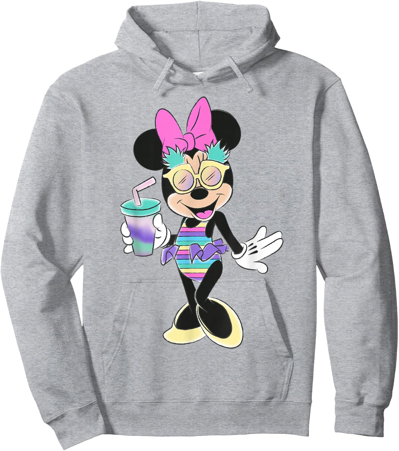 Disney - Minnie Mouse Unicorn Stripes and Pineapples Hoodie - Hoodie | Ash