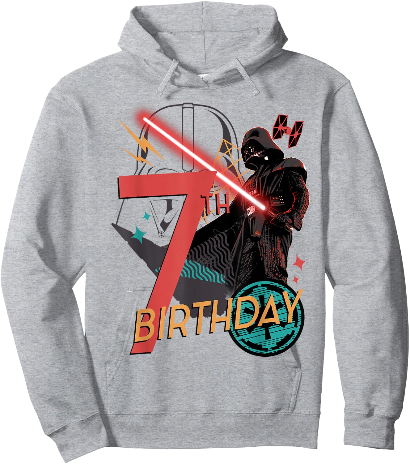 Star Wars Darth Vader 7th Birthday Abstract Background Hoodie - Hoodie | Ash