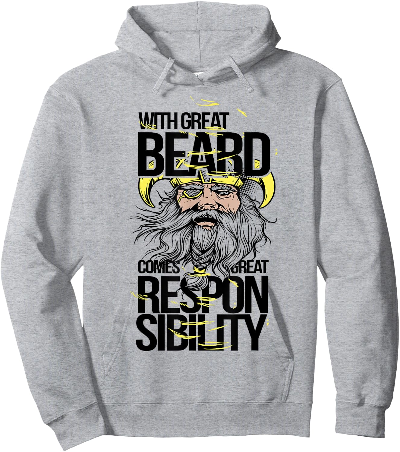 With Great Beard Comes Great Responsibility Funny Hoodie - Hoodie | Ash