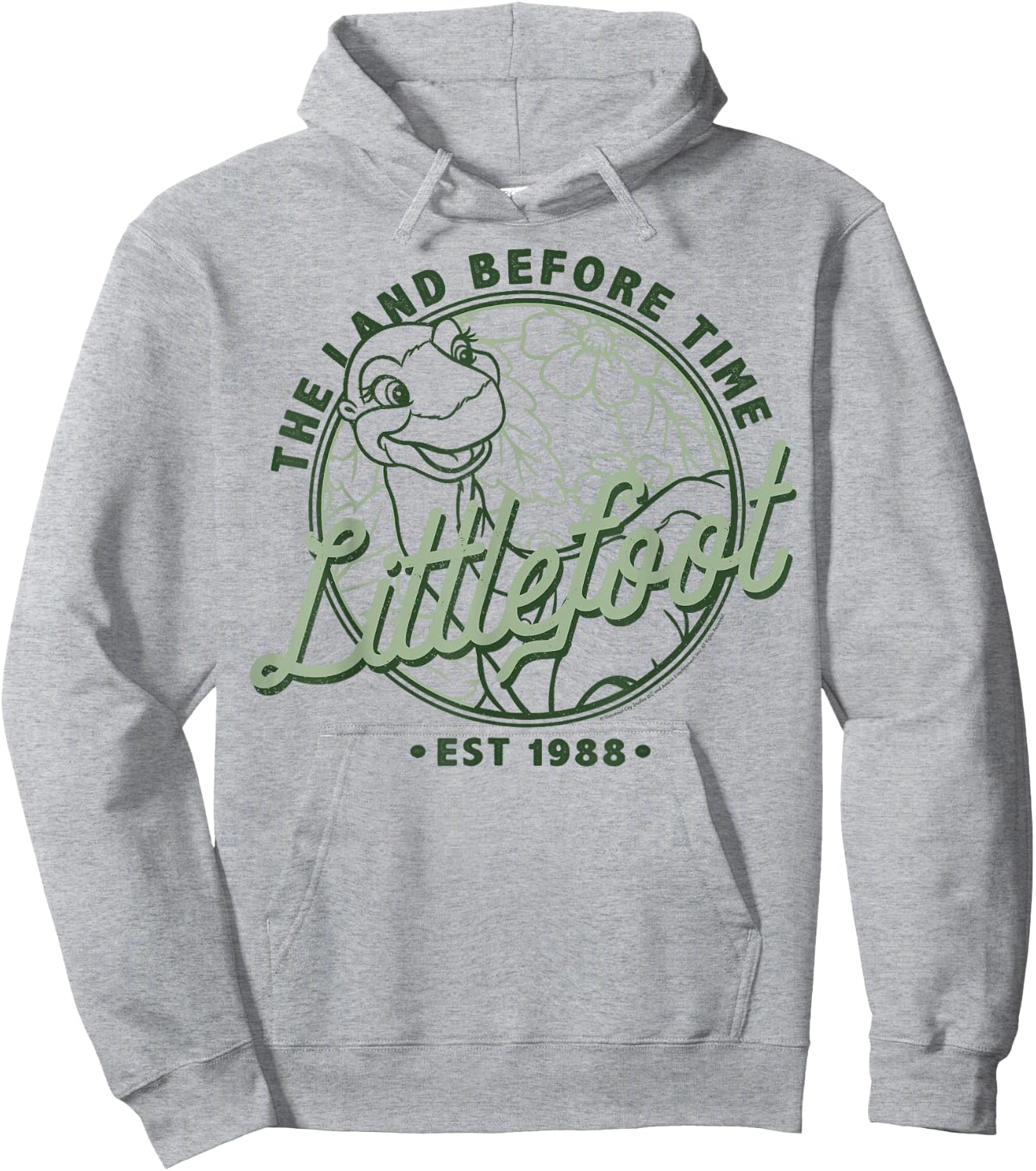 Land Before Time Littlefoot Floral Logo Hoodie - Hoodie | Ash