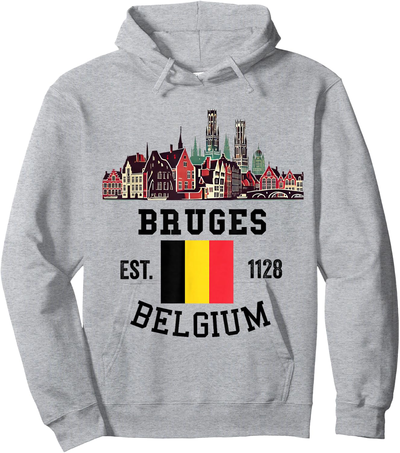 Bruges Belgium Souvenir Vacation Men Women Belgian Pride Hoodie - Hoodie | Ash