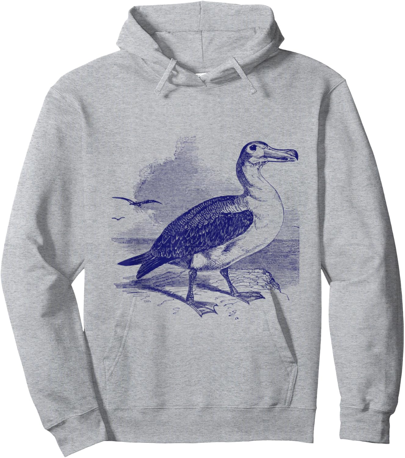 Albatross . Vintage Nature Sea Bird Hoodie - Hoodie | Ash