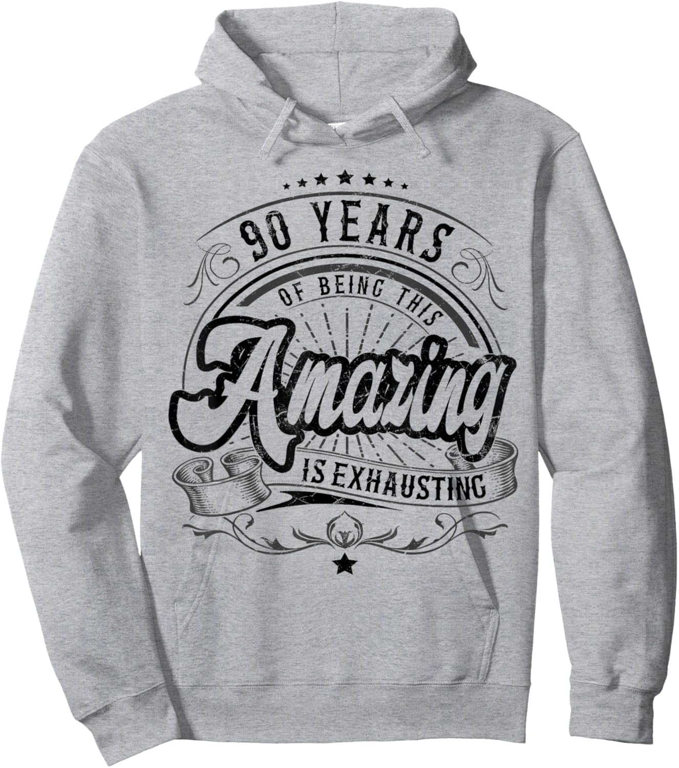 90th Birthday Being This Amazing, Funny 90th Birthday Gifts Hoodie - Hoodie | Ash