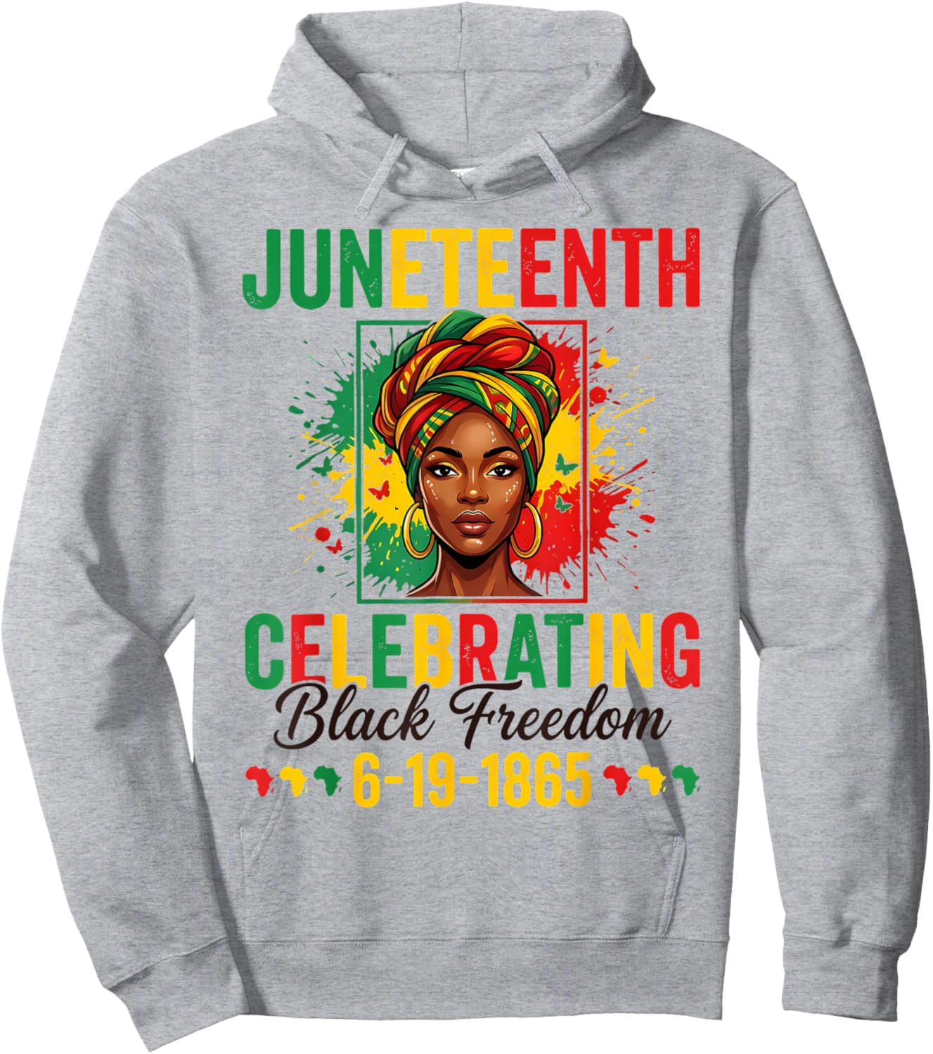 Juneteenth Celebrating 19 1865 Black Women Afro Celebration Hoodie - Hoodie | Ash