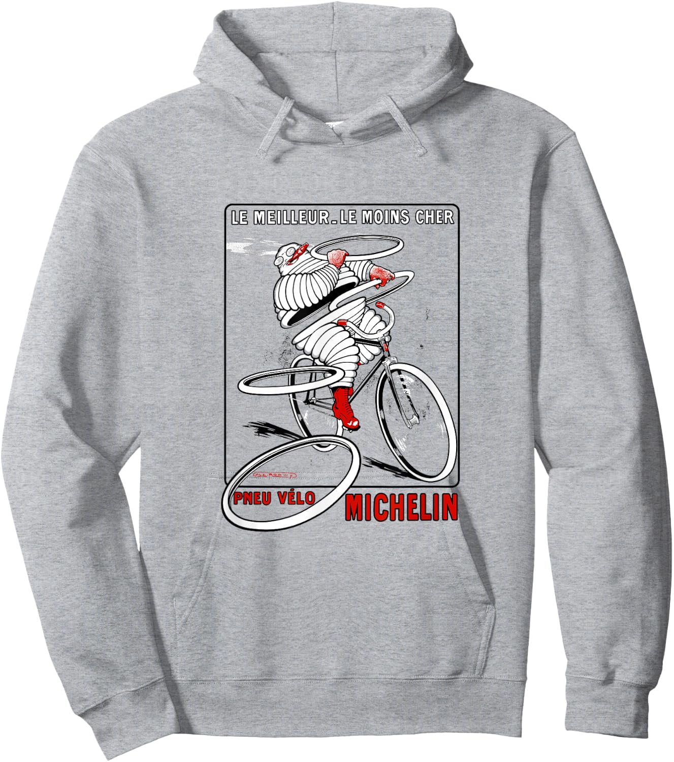 Vintage French Cycling Tire Ad | Bicycle Cyclist Art Shirt Hoodie - Hoodie | Ash