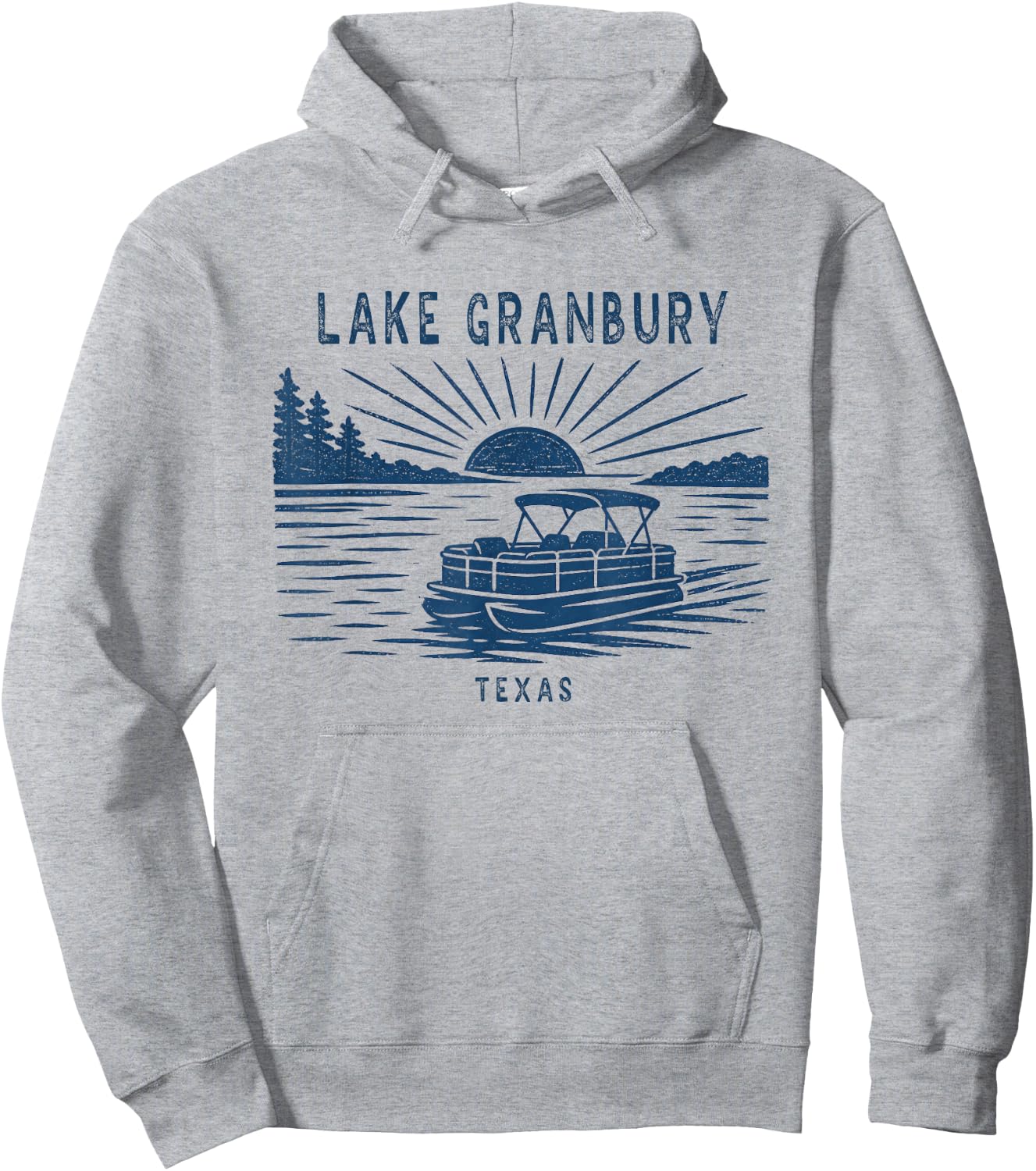 Vintage Lake Granbury Texas Outdoors Vacation Hoodie - Hoodie | Ash