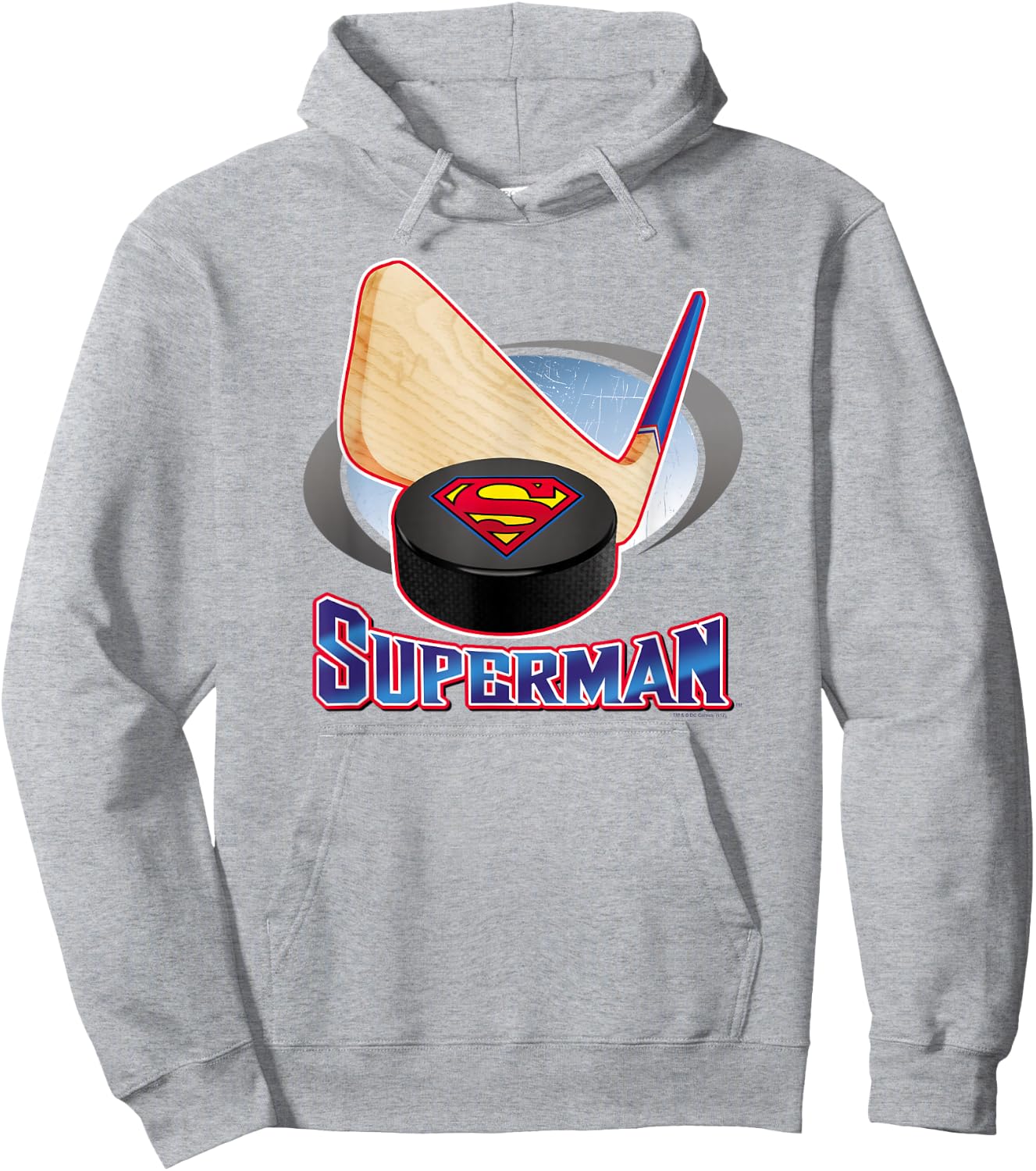 Superman Hockey Stick Hoodie - Hoodie | Ash