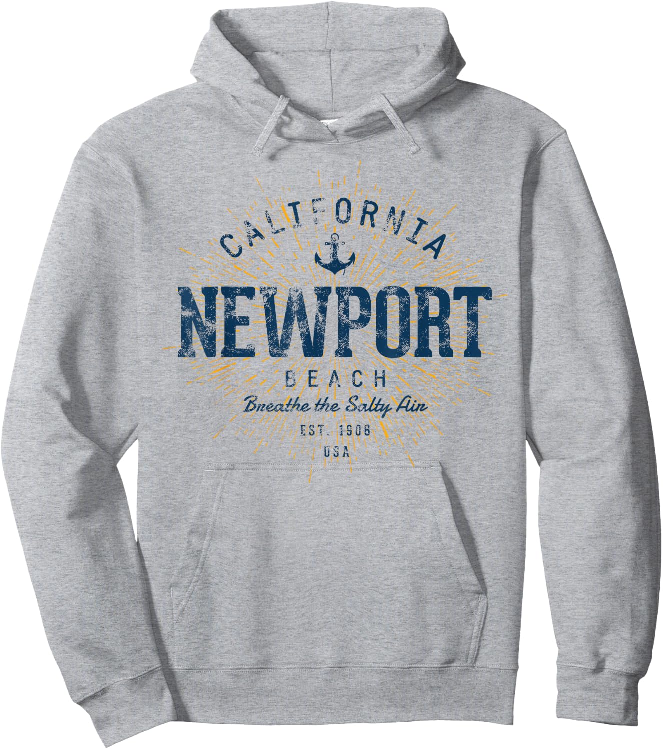 Vintage Newport Beach Retro Hoodie - Hoodie | Ash